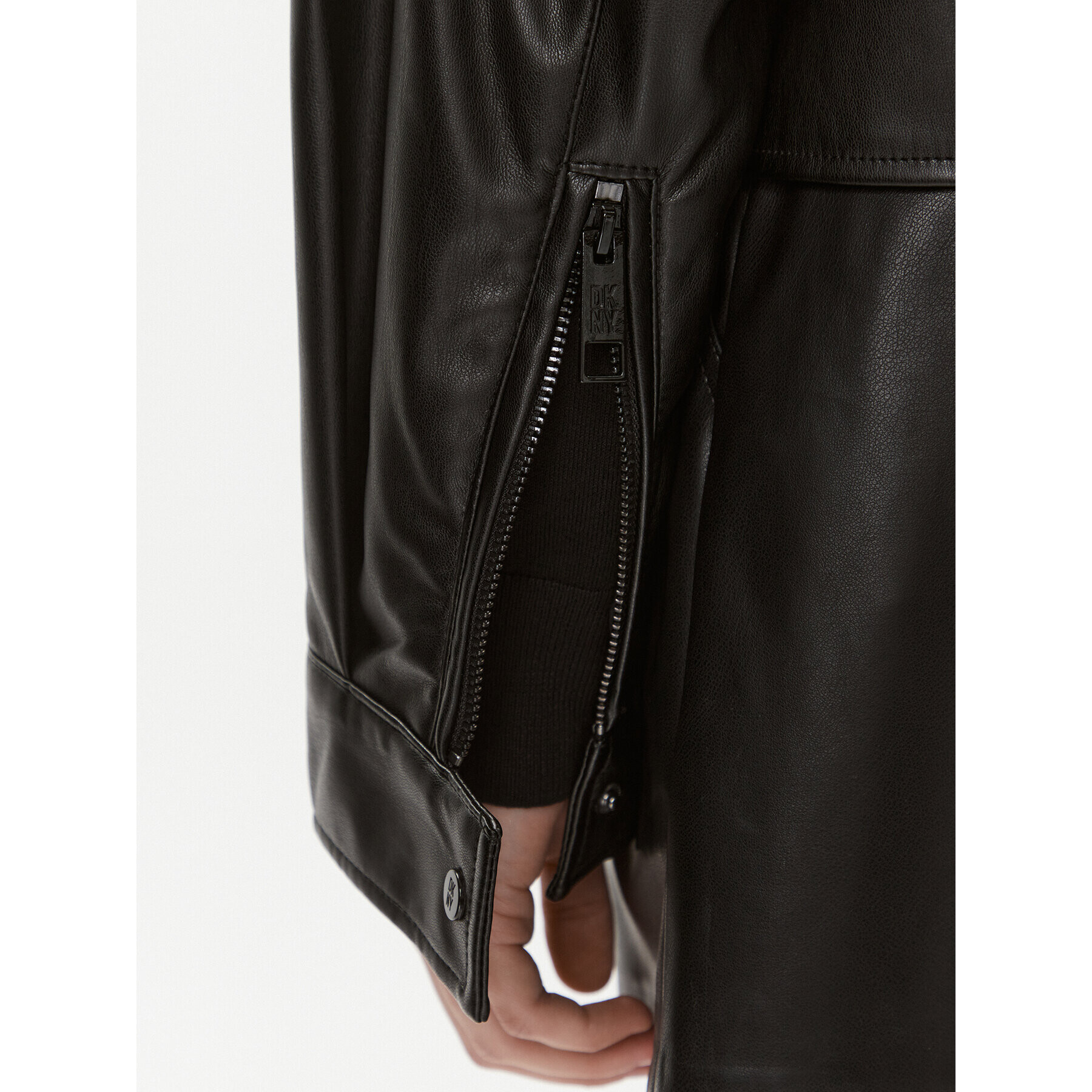 DKNY Кожено яке P3GCTQ52 Черен Regular Fit - Pepit.bg