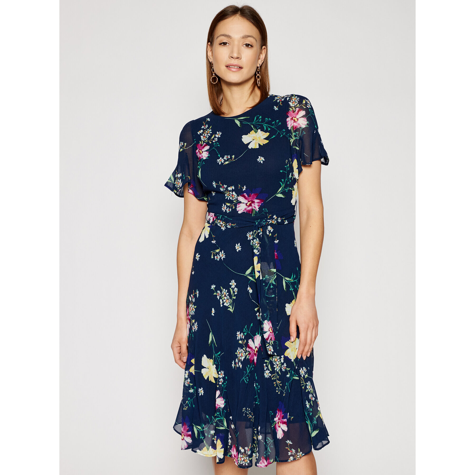 DKNY Лятна рокля DD1A3843 Тъмносин Regular Fit - Pepit.bg