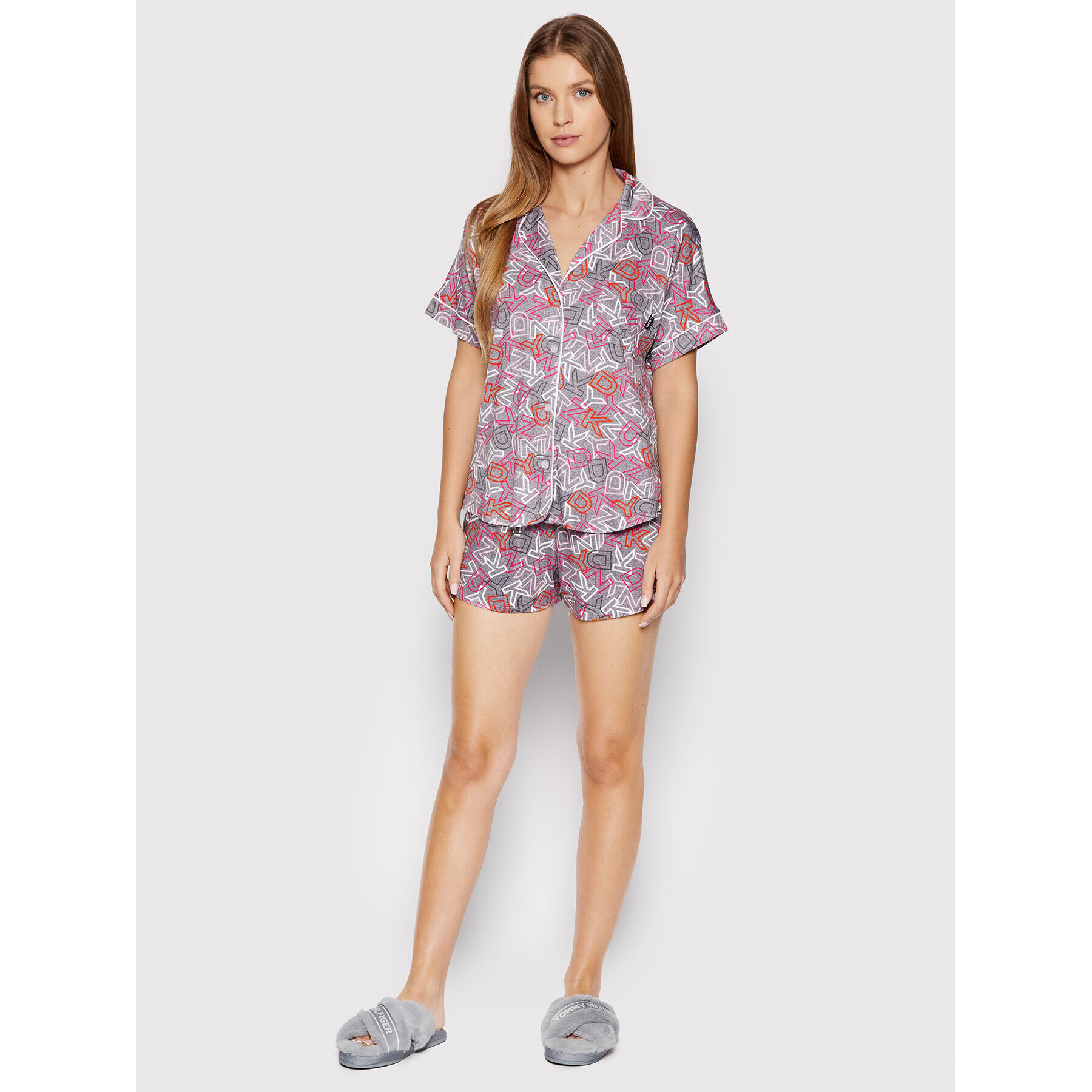 DKNY Пижама YI2822537 Сив Regular Fit - Pepit.bg