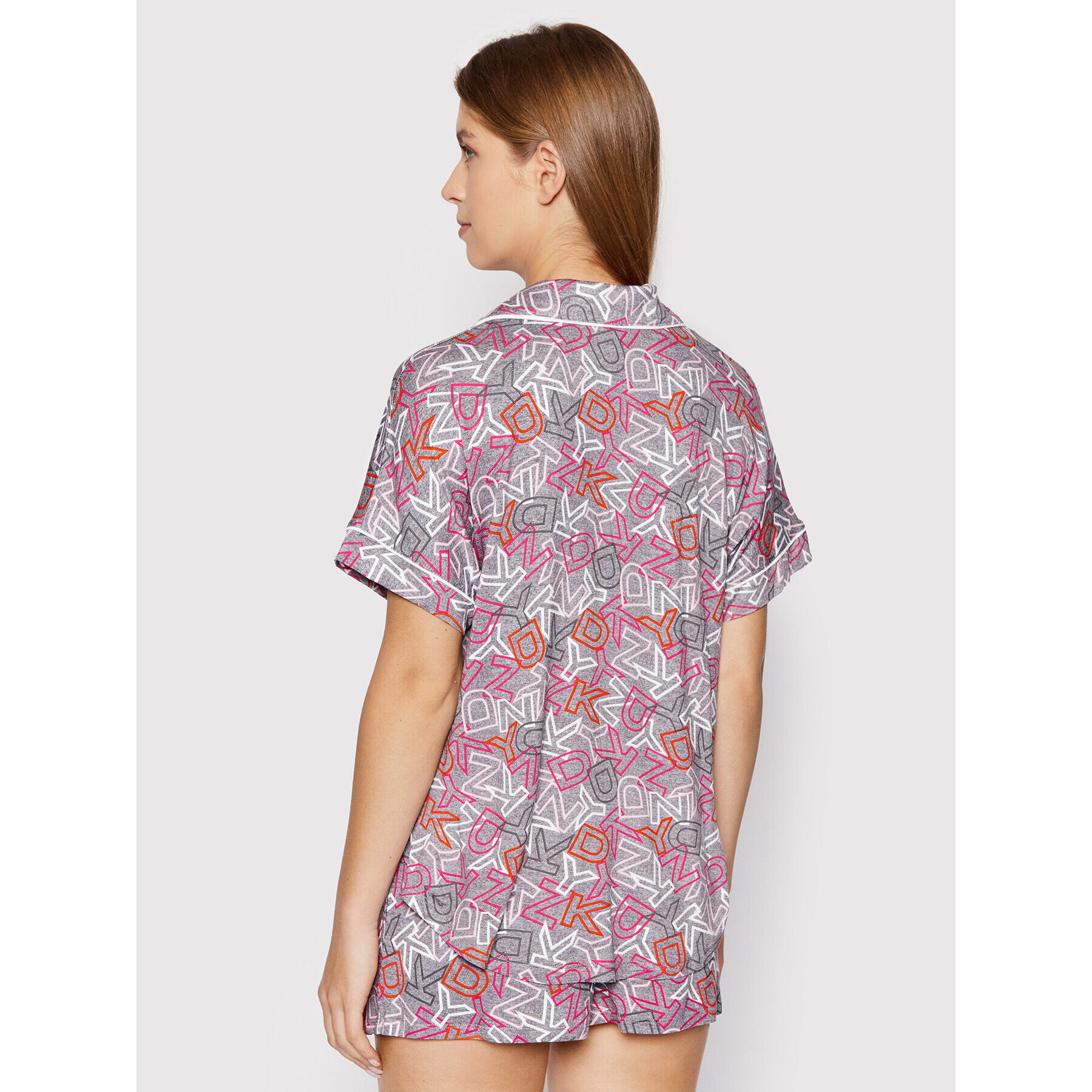 DKNY Пижама YI2822537 Сив Regular Fit - Pepit.bg