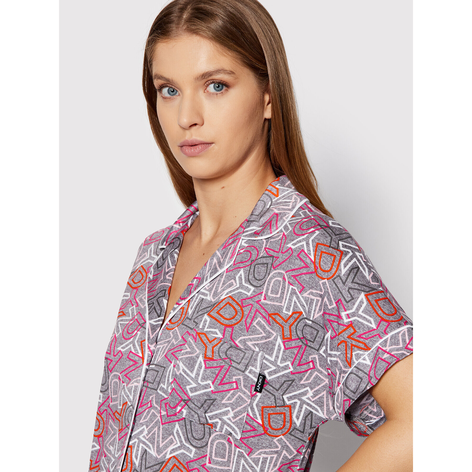 DKNY Пижама YI2822537 Сив Regular Fit - Pepit.bg