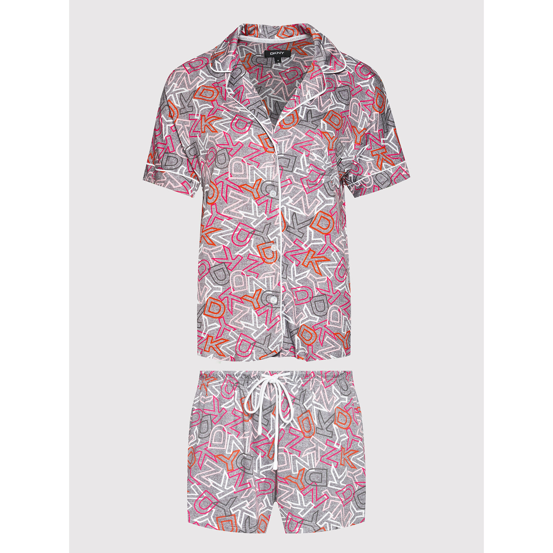 DKNY Пижама YI2822537 Сив Regular Fit - Pepit.bg
