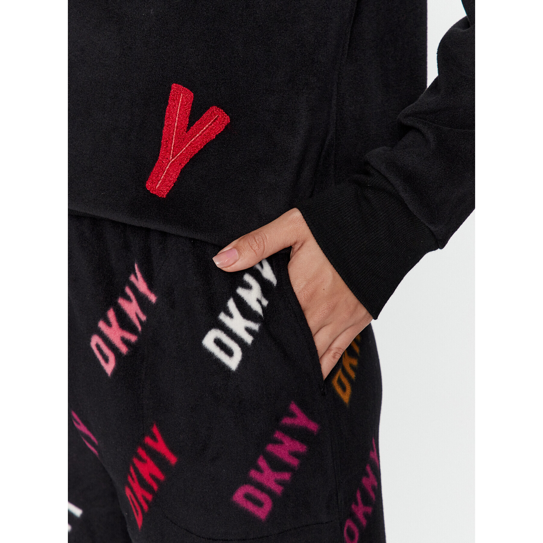 DKNY Пижама YI2822686F Черен Regular Fit - Pepit.bg