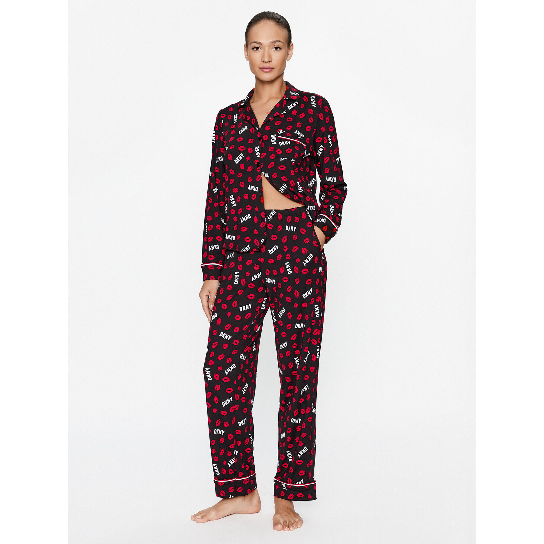 DKNY Пижама YI2922684F Черен Regular Fit - Pepit.bg