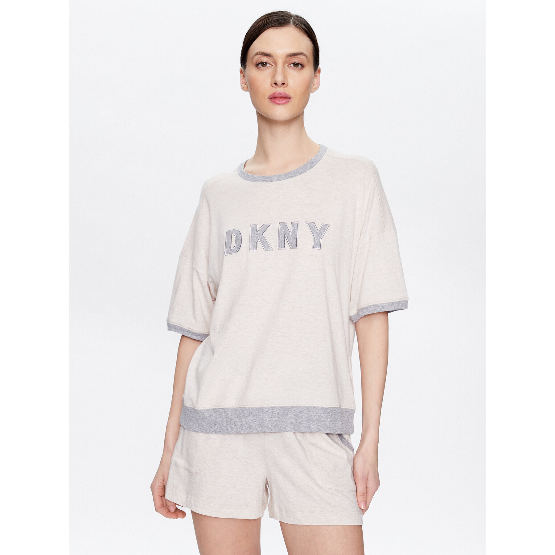 DKNY Пижама YI3919259 Екрю Regular Fit - Pepit.bg