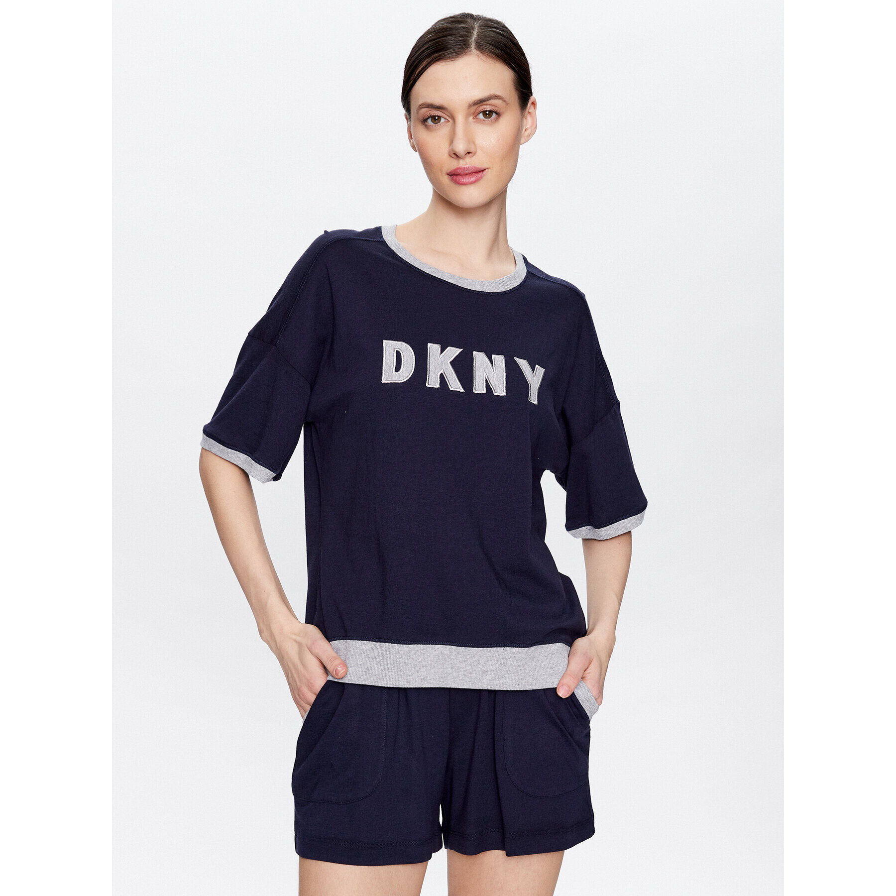 DKNY Пижама YI3919259 Тъмносин Regular Fit - Pepit.bg