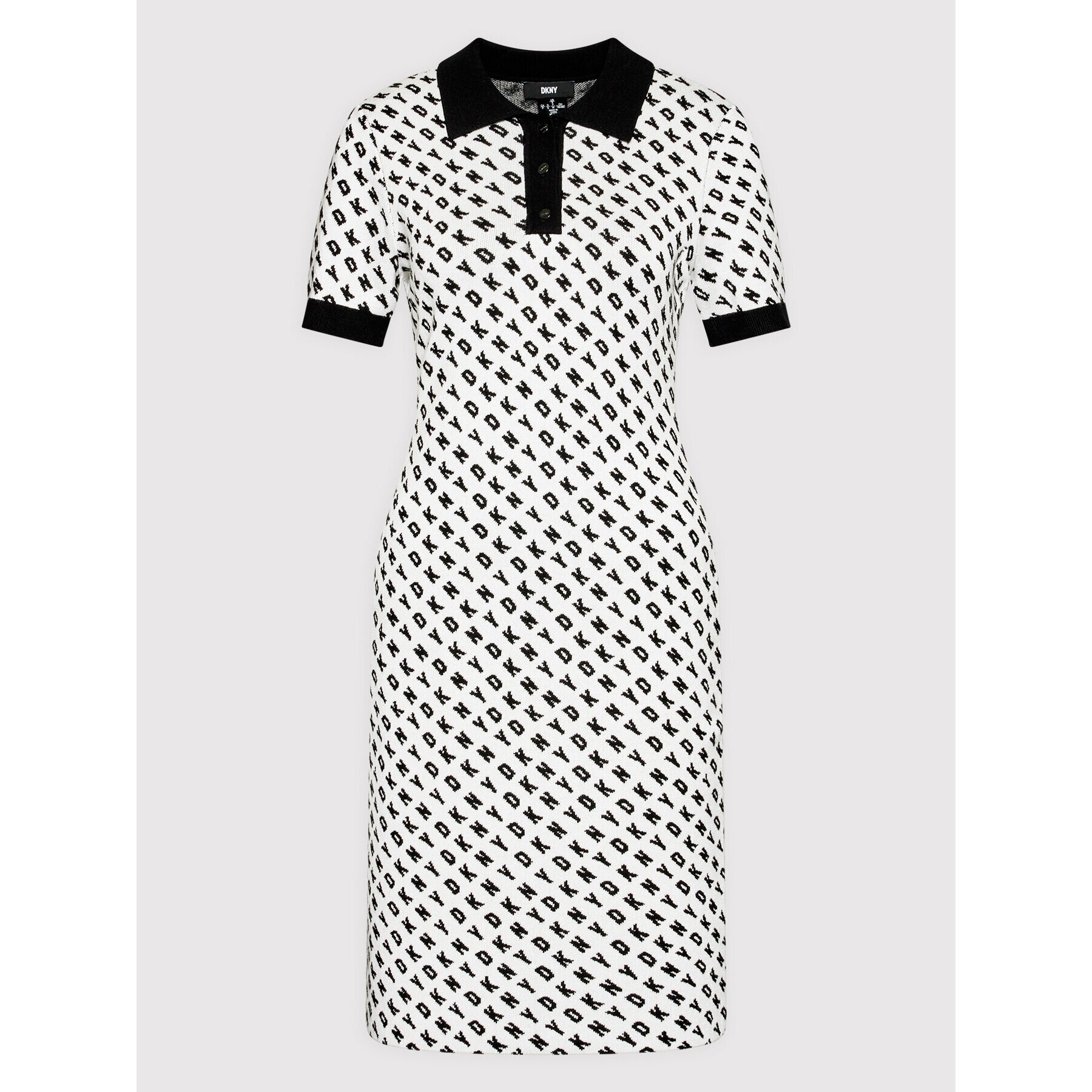 DKNY Плетена рокля DD1JD577 Бял Slim Fit - Pepit.bg