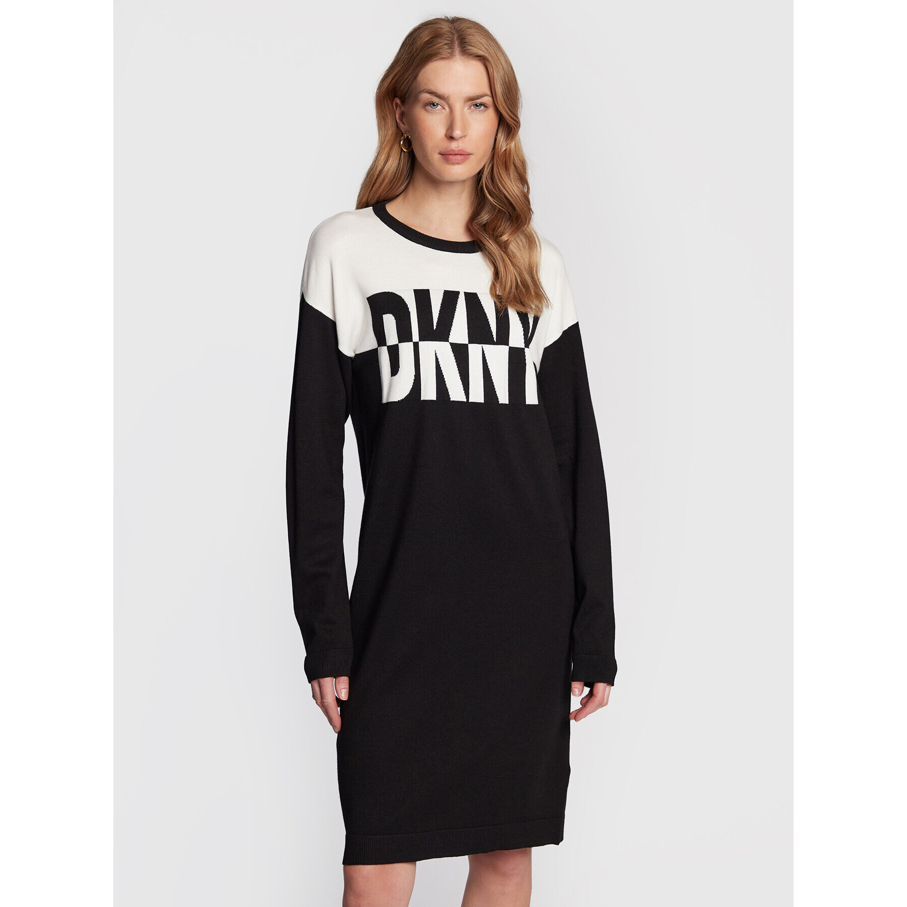 DKNY Плетена рокля DD2GN305 Черен Regular Fit - Pepit.bg