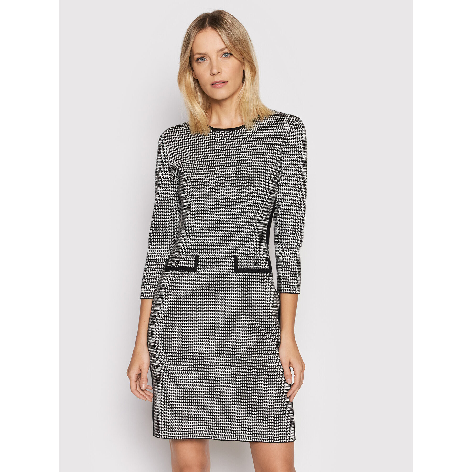 DKNY Плетена рокля DD0HD833 Черен Slim Fit - Pepit.bg