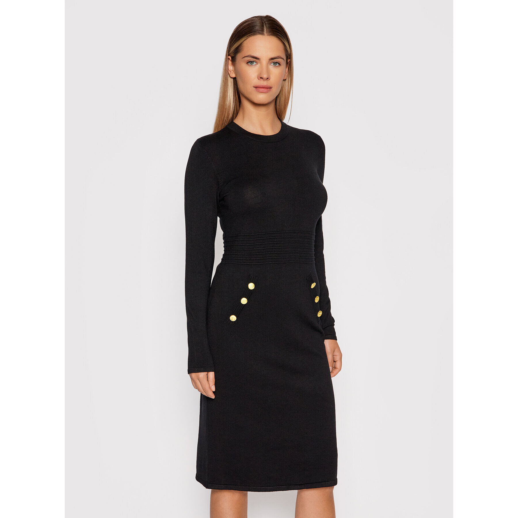 DKNY Плетена рокля DD0HN37A Черен Regular Fit - Pepit.bg