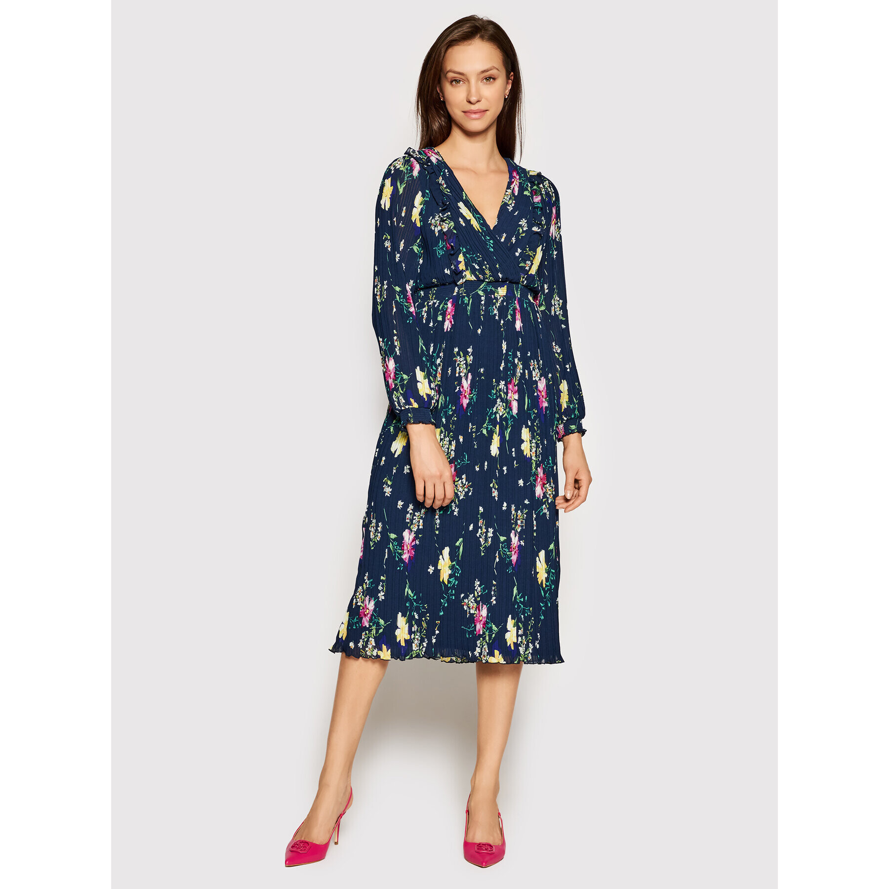 DKNY Плетена рокля DD1A7144 Тъмносин Regular Fit - Pepit.bg