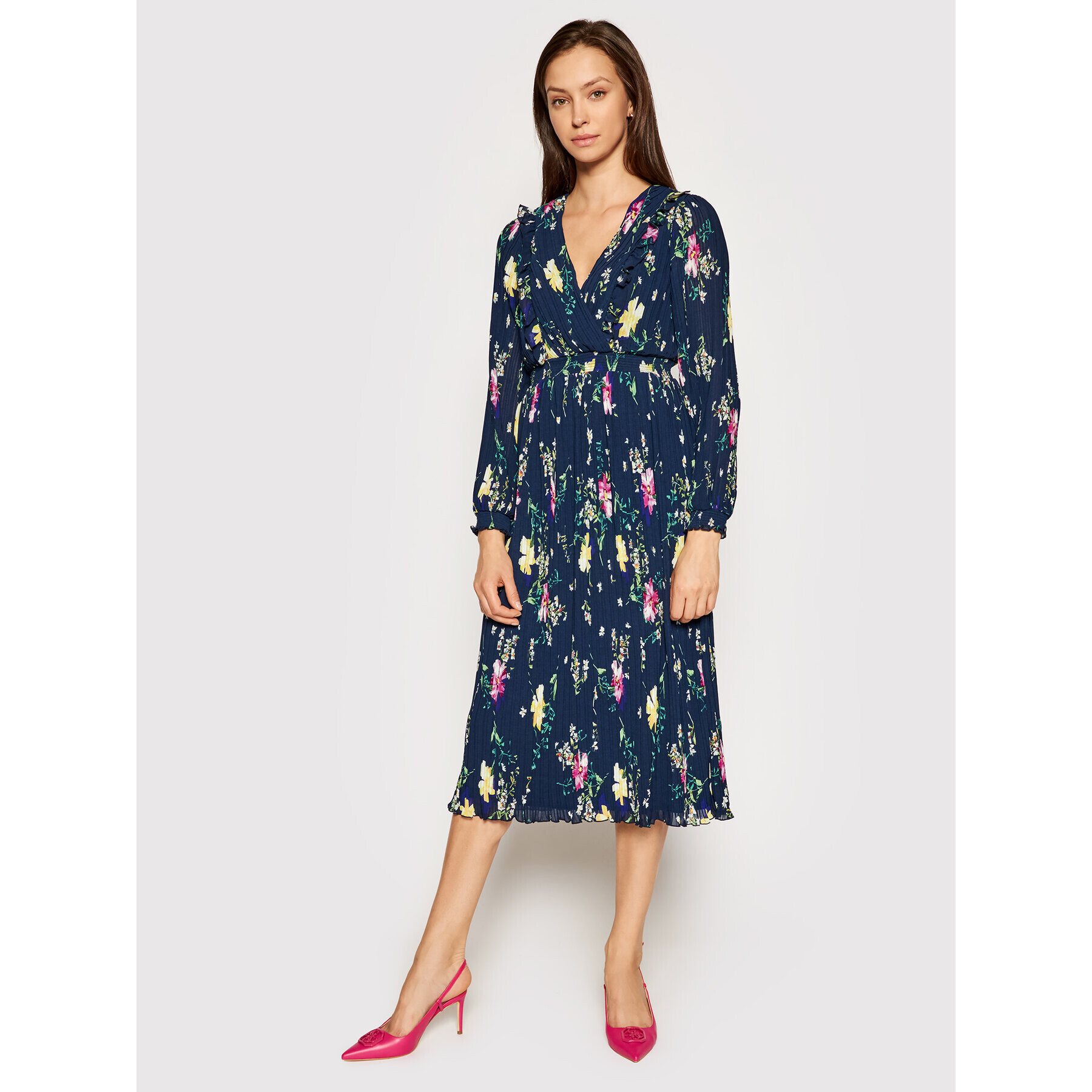 DKNY Плетена рокля DD1A7144 Тъмносин Regular Fit - Pepit.bg