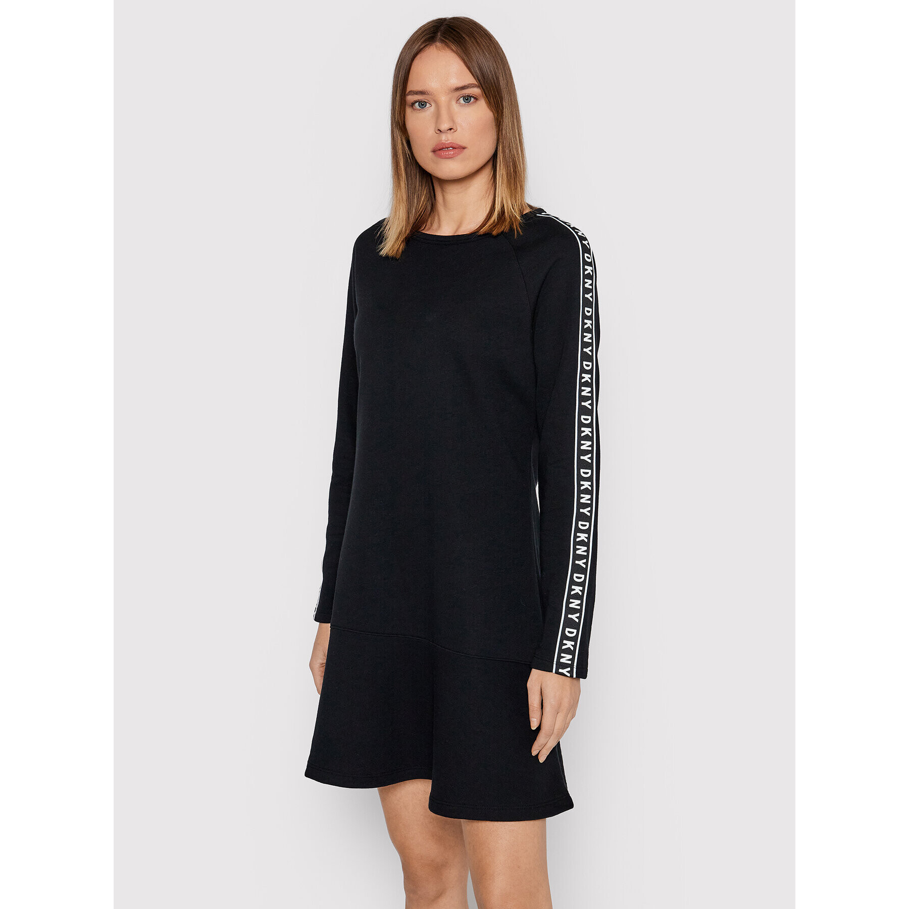 DKNY Плетена рокля DD1GD244 Черен Relaxed Fit - Pepit.bg