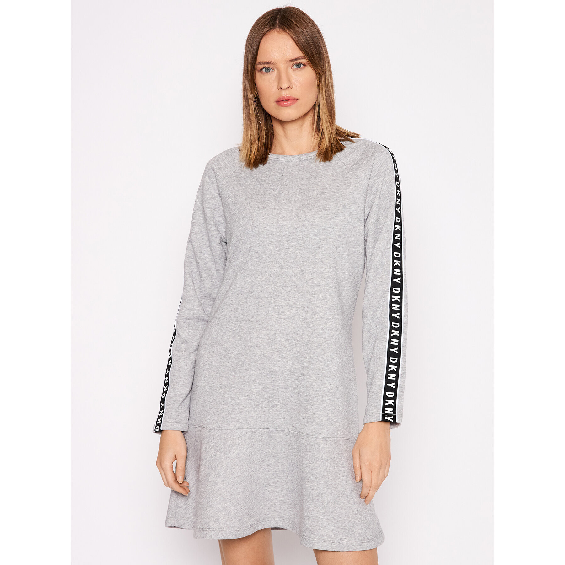 DKNY Плетена рокля DD1GD244 Сив Relaxed Fit - Pepit.bg