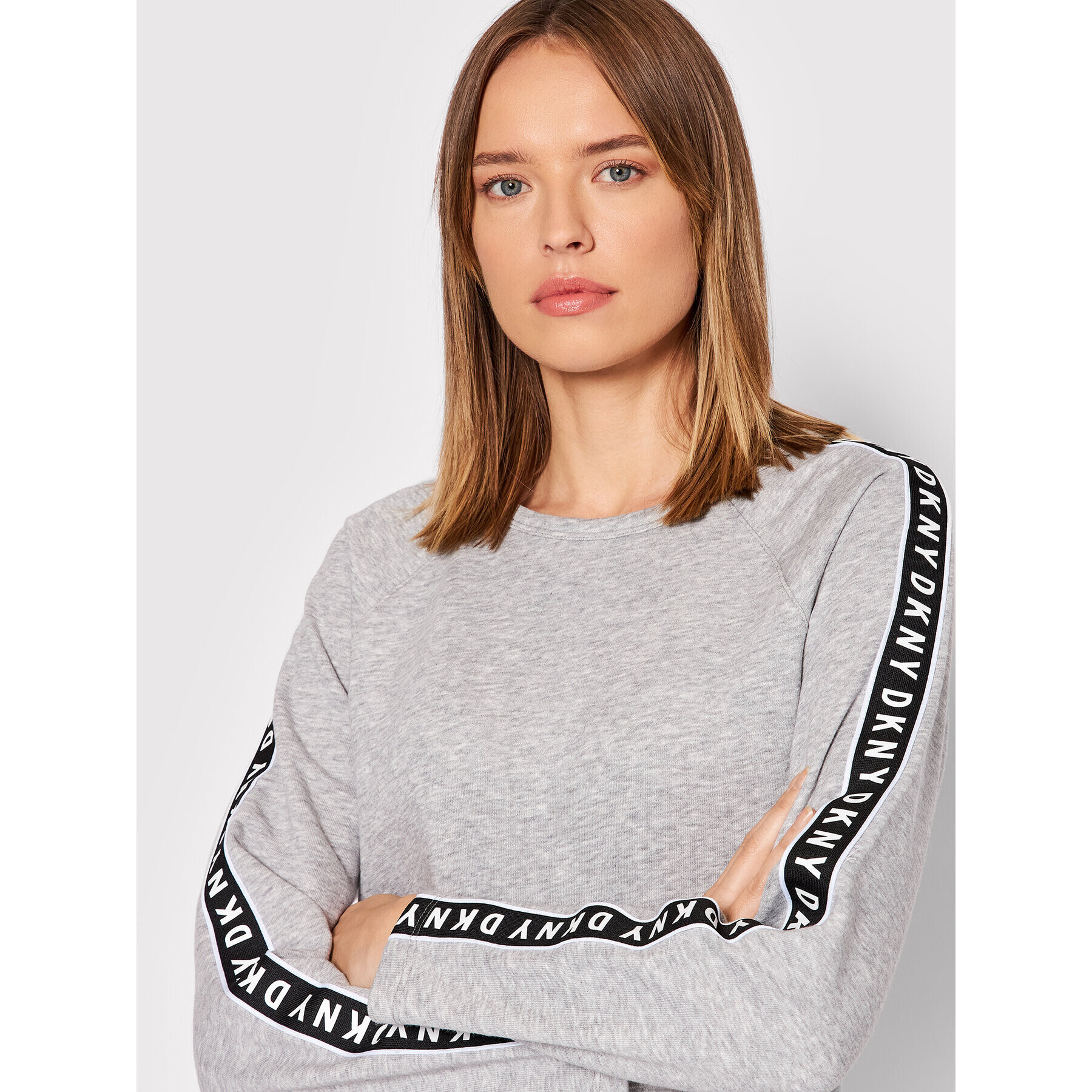 DKNY Плетена рокля DD1GD244 Сив Relaxed Fit - Pepit.bg