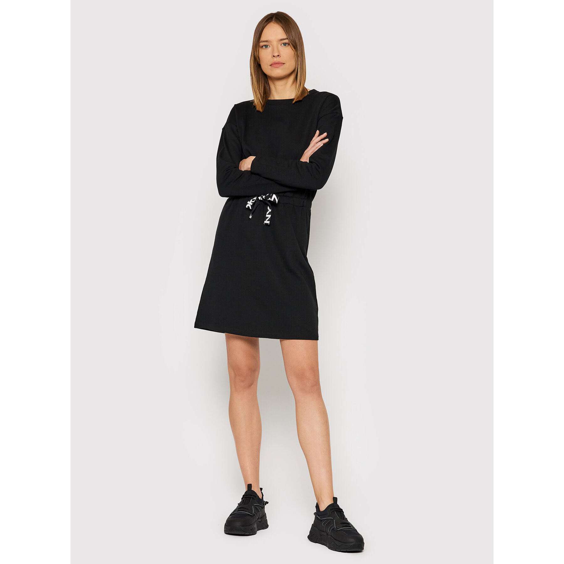 DKNY Плетена рокля DD1GN066 Черен Regular Fit - Pepit.bg