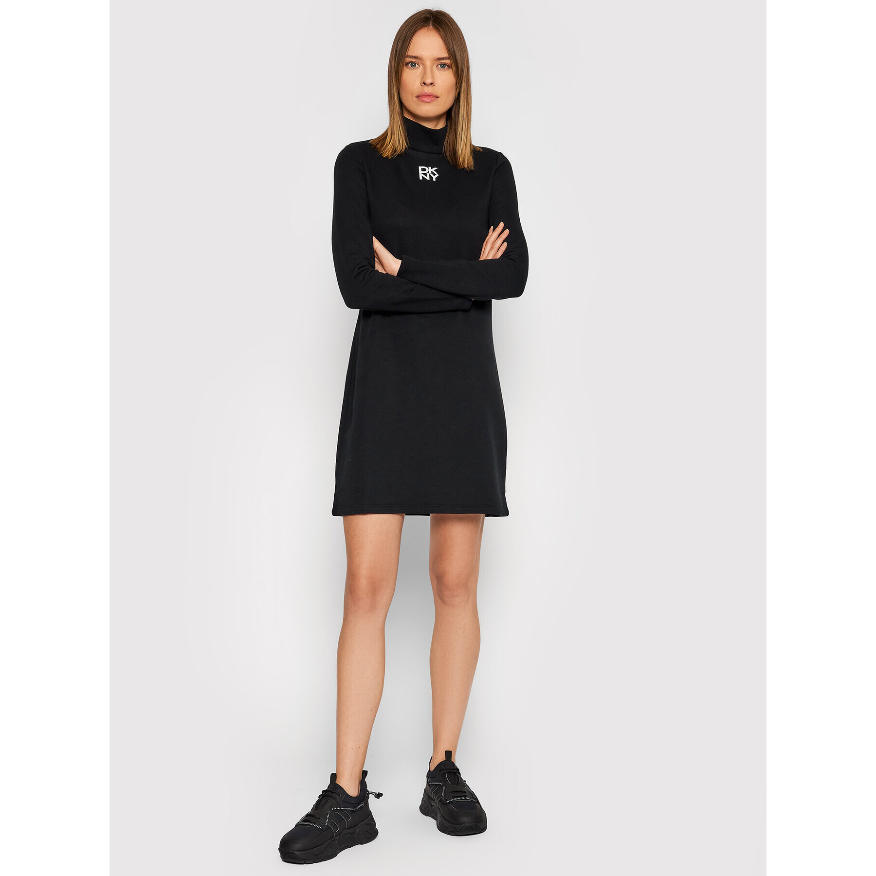 DKNY Плетена рокля DD1GN073 Черен Slim Fit - Pepit.bg