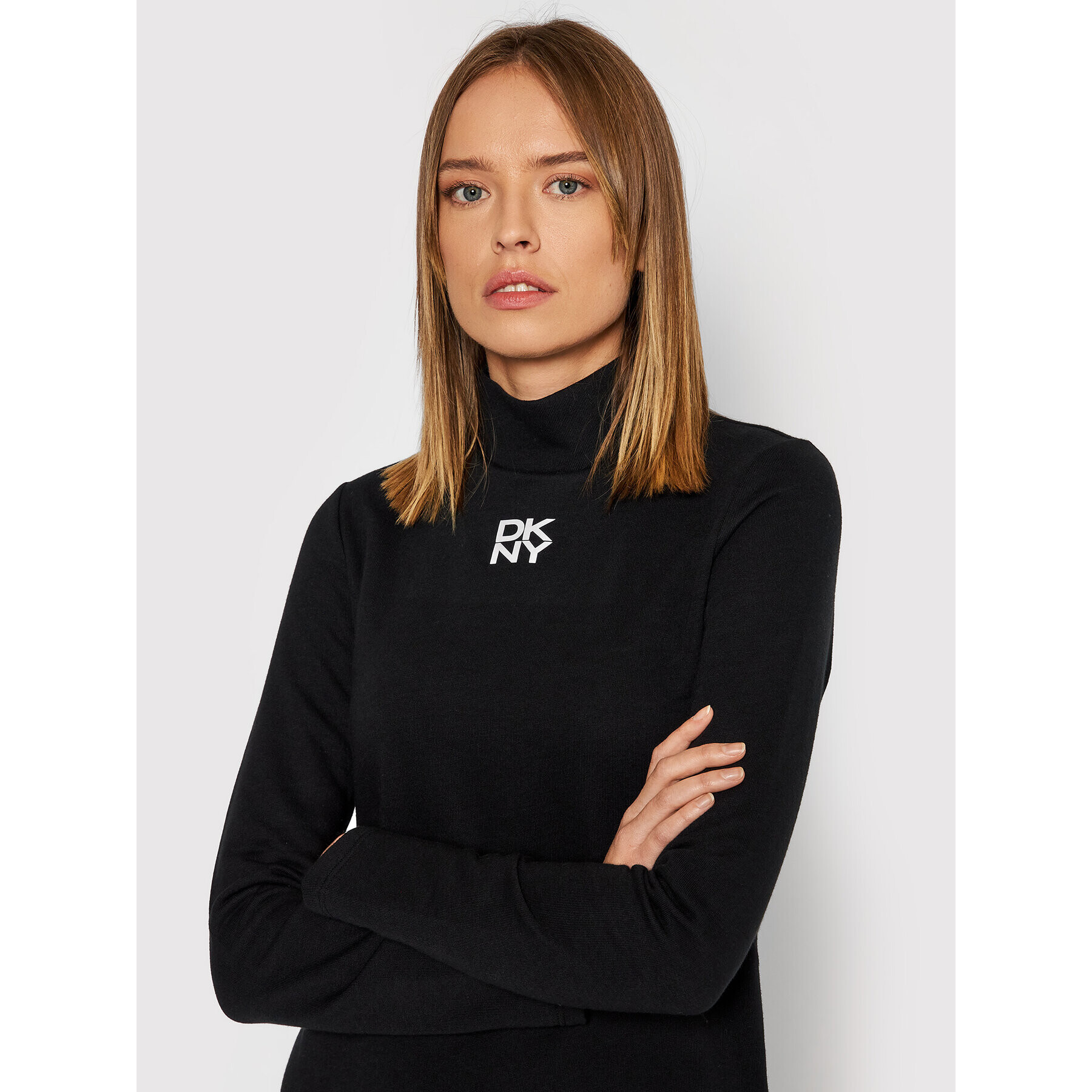 DKNY Плетена рокля DD1GN073 Черен Slim Fit - Pepit.bg