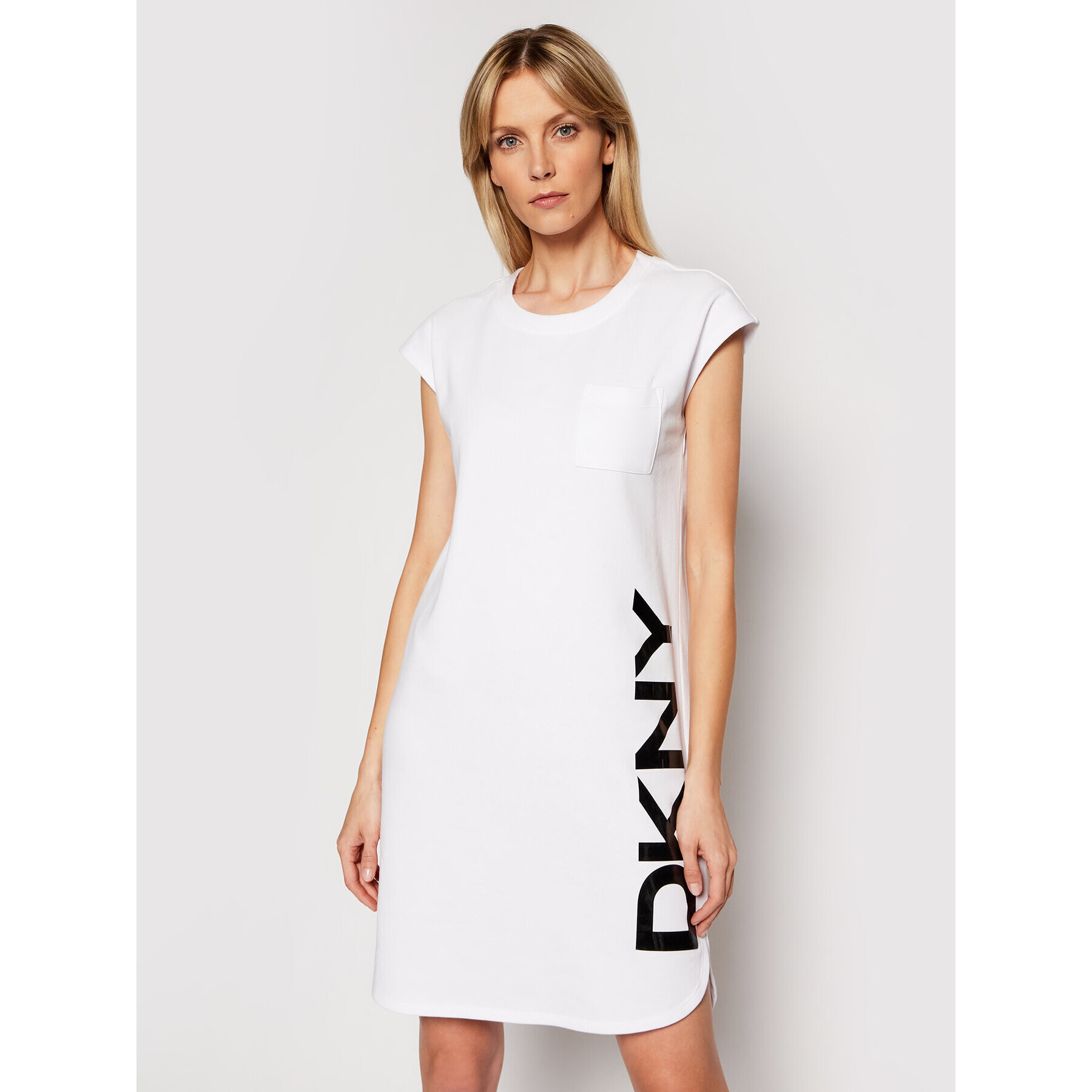DKNY Плетена рокля P0RD1B2J Бял Regular Fit - Pepit.bg