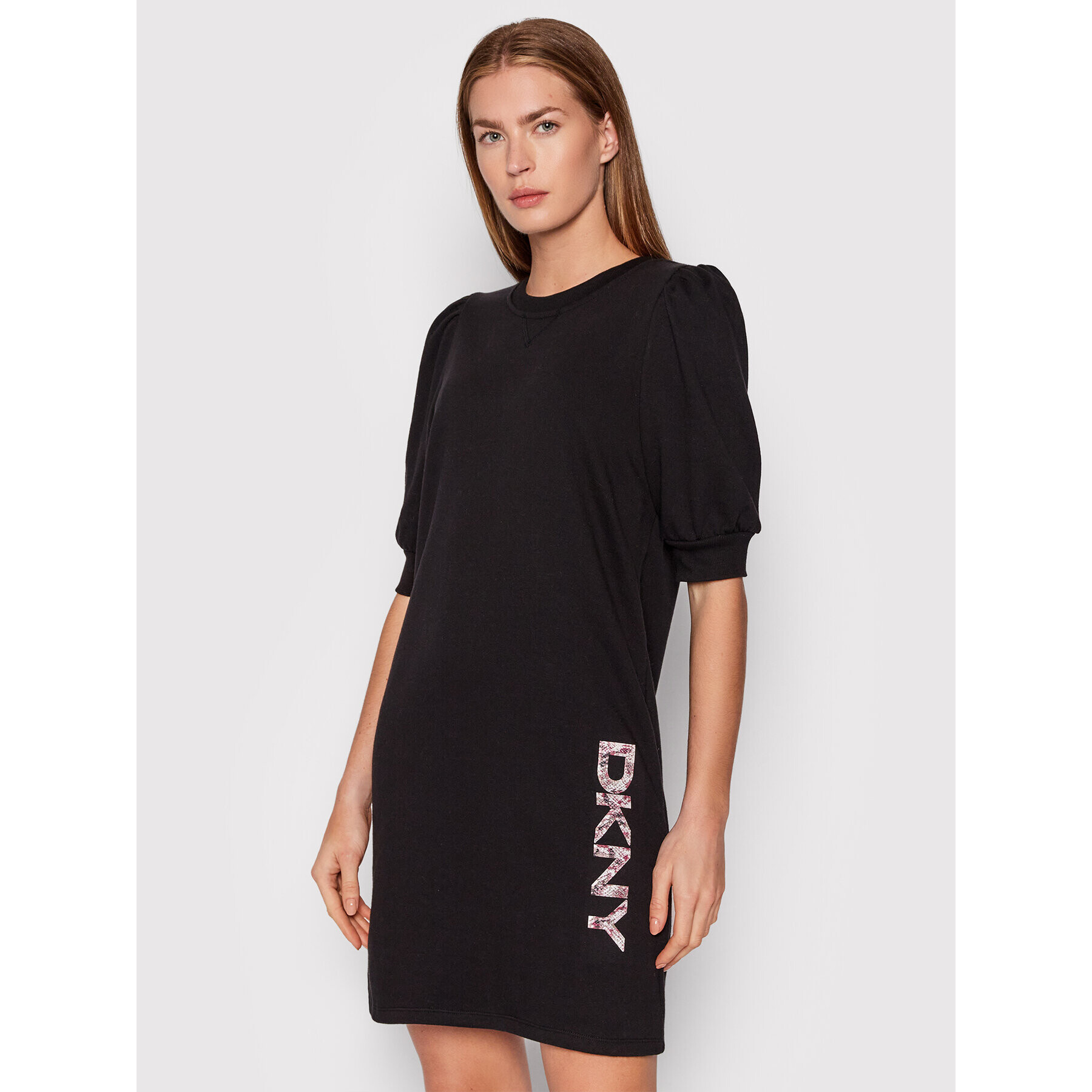 DKNY Плетена рокля P1GQSKPS Черен Regular Fit - Pepit.bg
