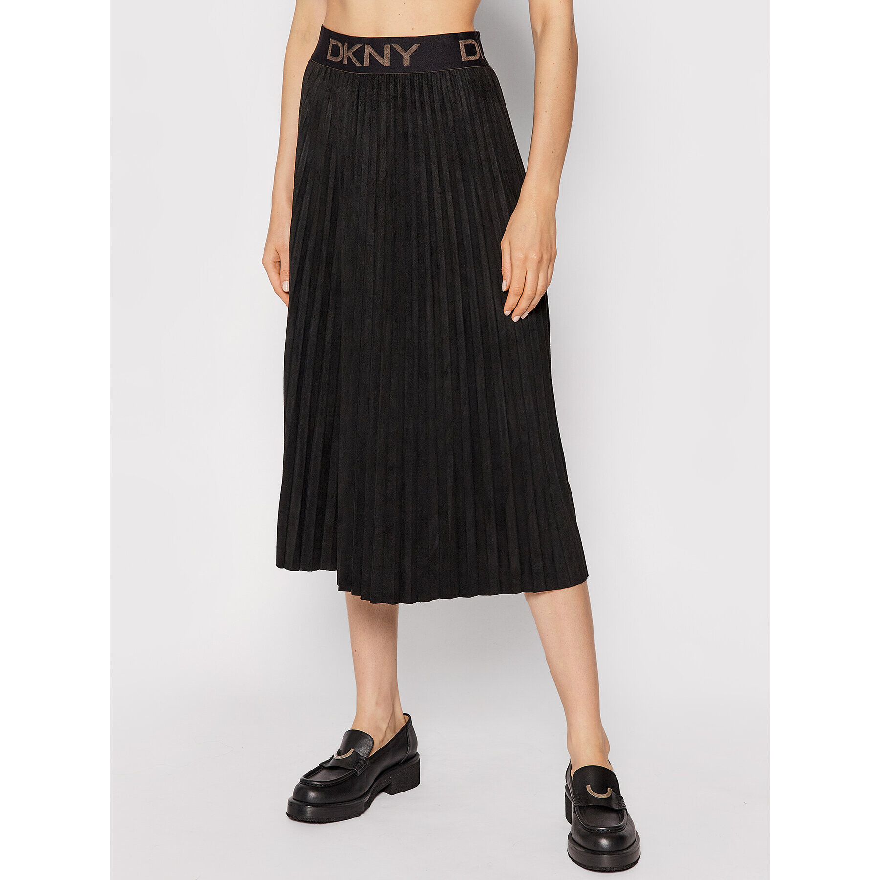 DKNY Плисирана пола P1GNXCVM Черен Regular Fit - Pepit.bg