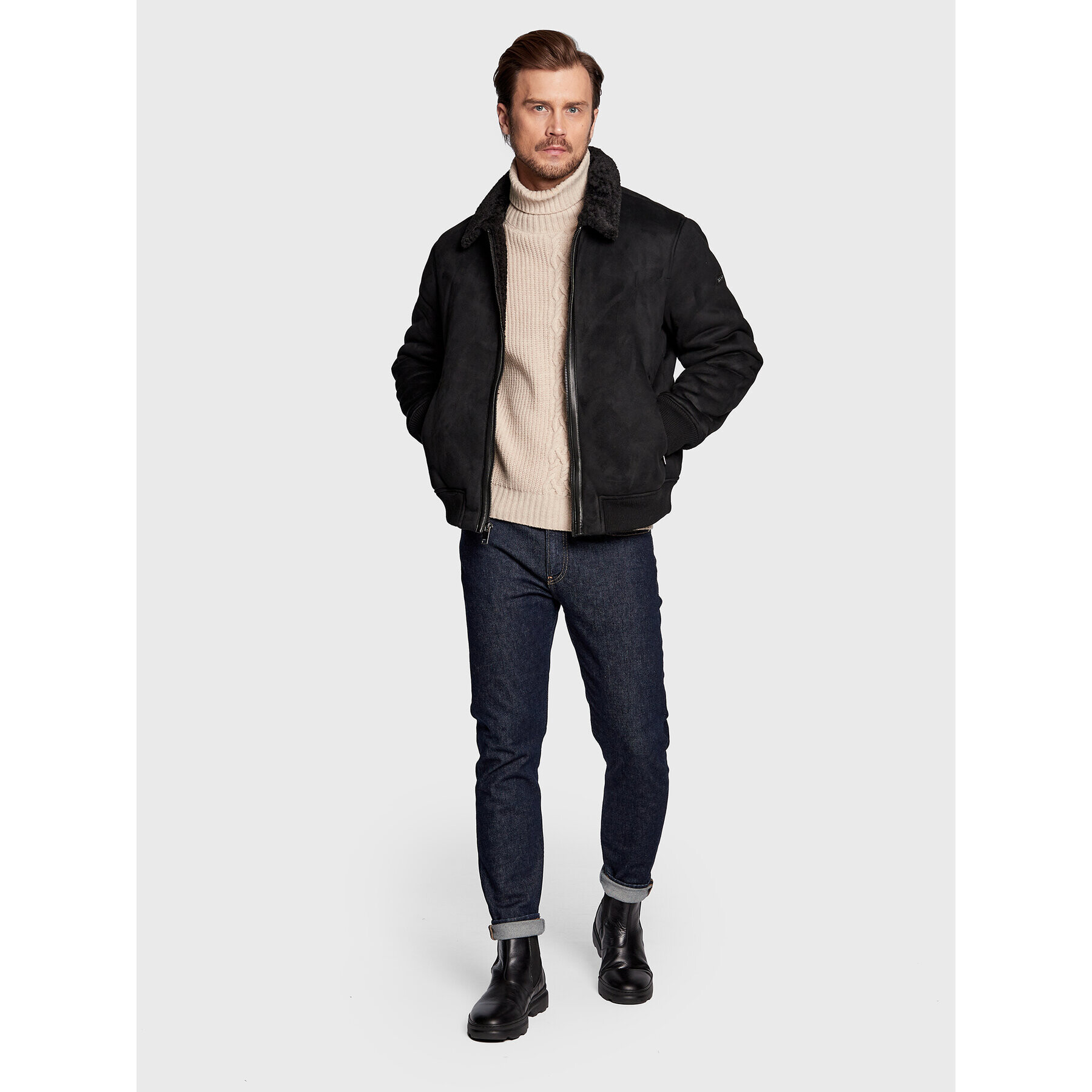 DKNY Преходно яке DX9MS846 Черен Regular Fit - Pepit.bg