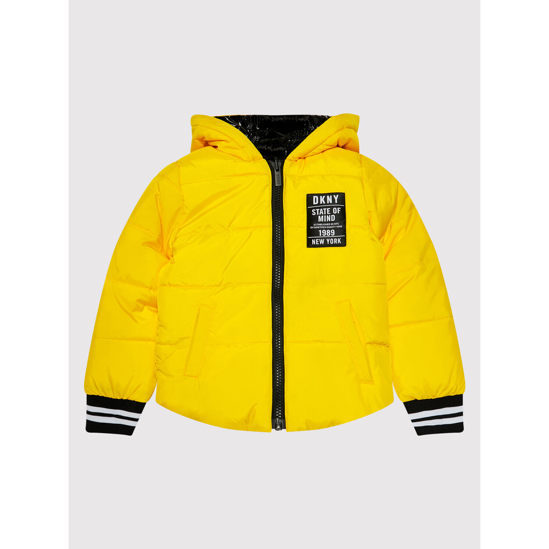 DKNY Пухено яке D36642 M Жълт Regular Fit - Pepit.bg