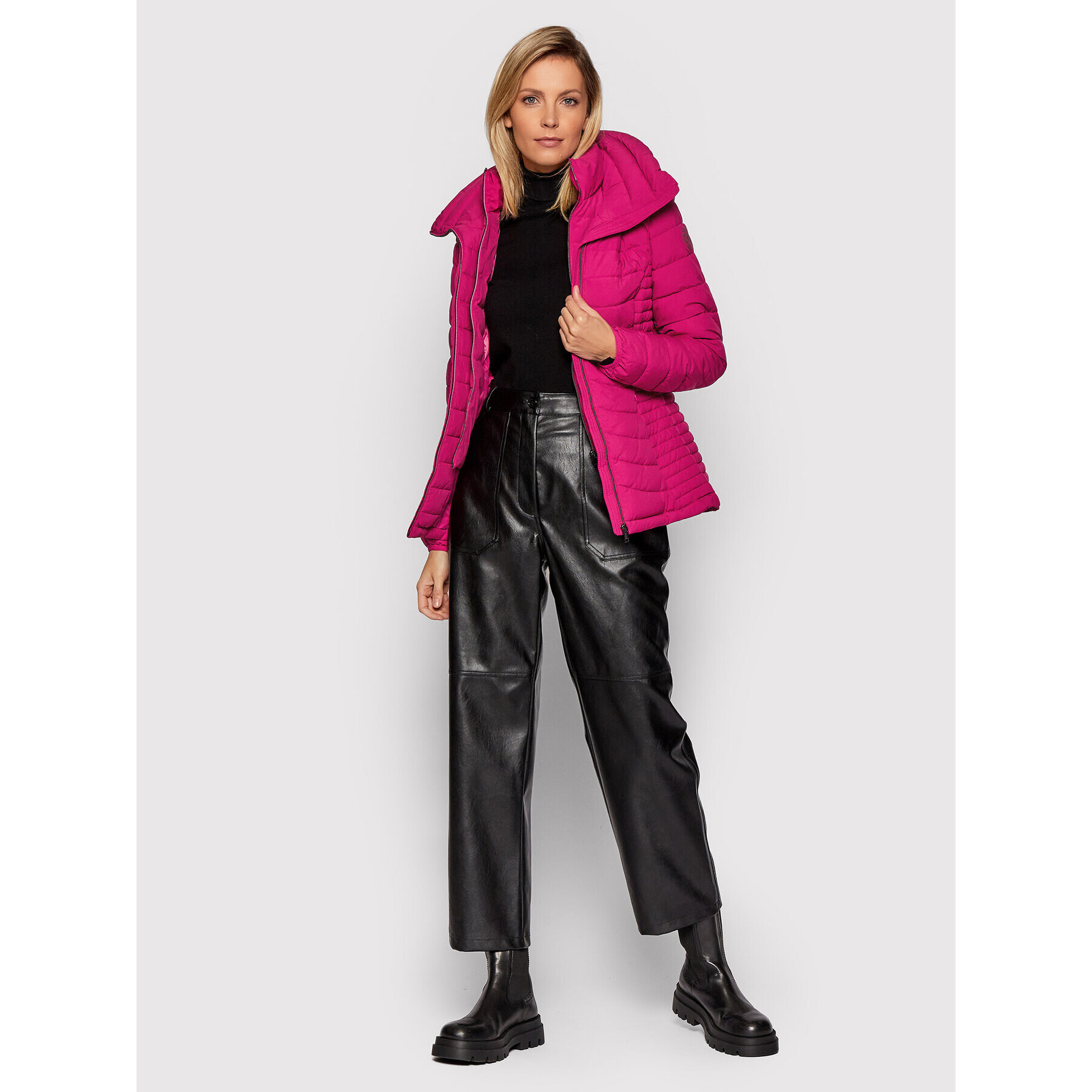 DKNY Пухено яке DL1MP298 Розов Regular Fit - Pepit.bg