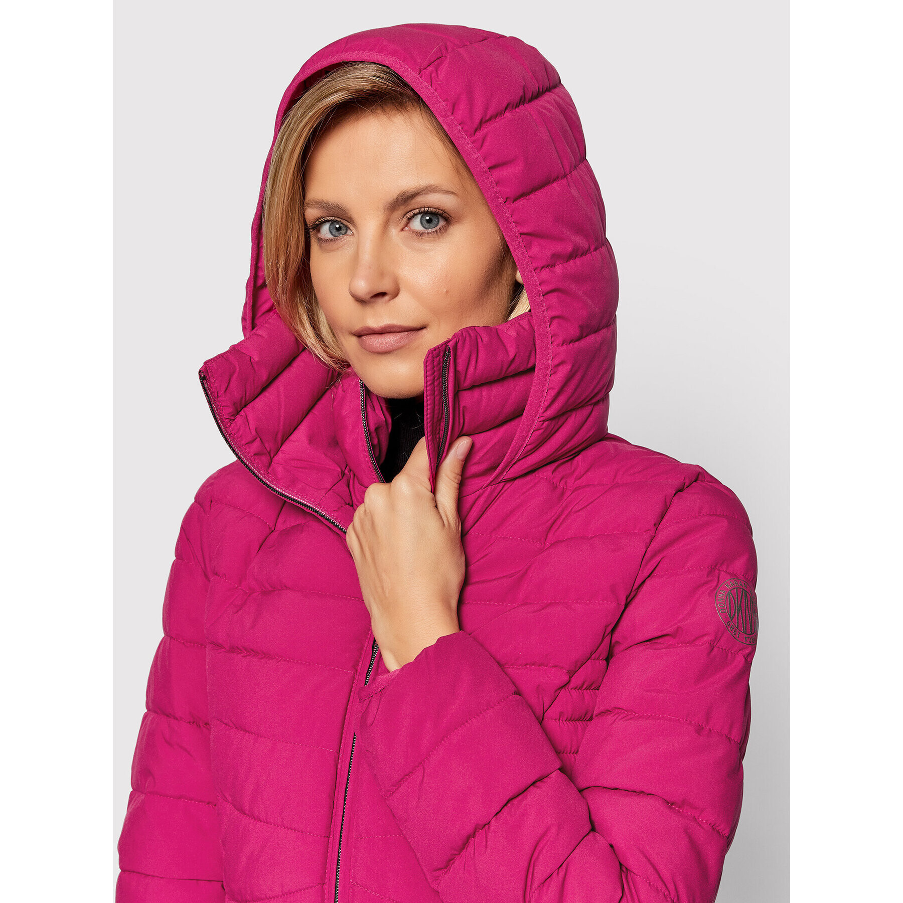 DKNY Пухено яке DL1MP298 Розов Regular Fit - Pepit.bg