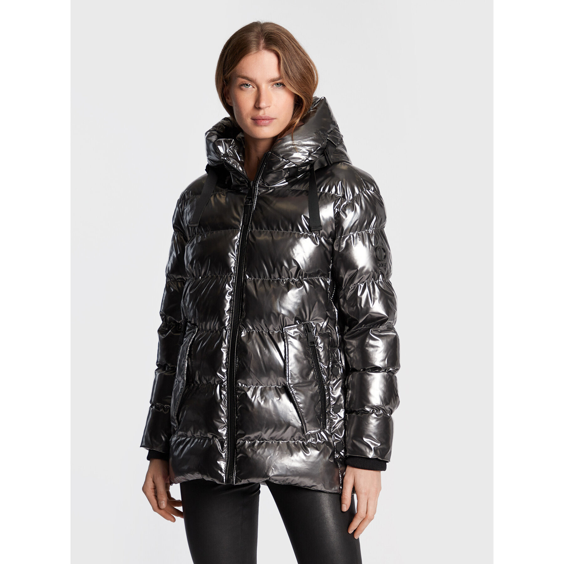 DKNY Пухено яке DL1MPF63 Сребрист Regular Fit - Pepit.bg