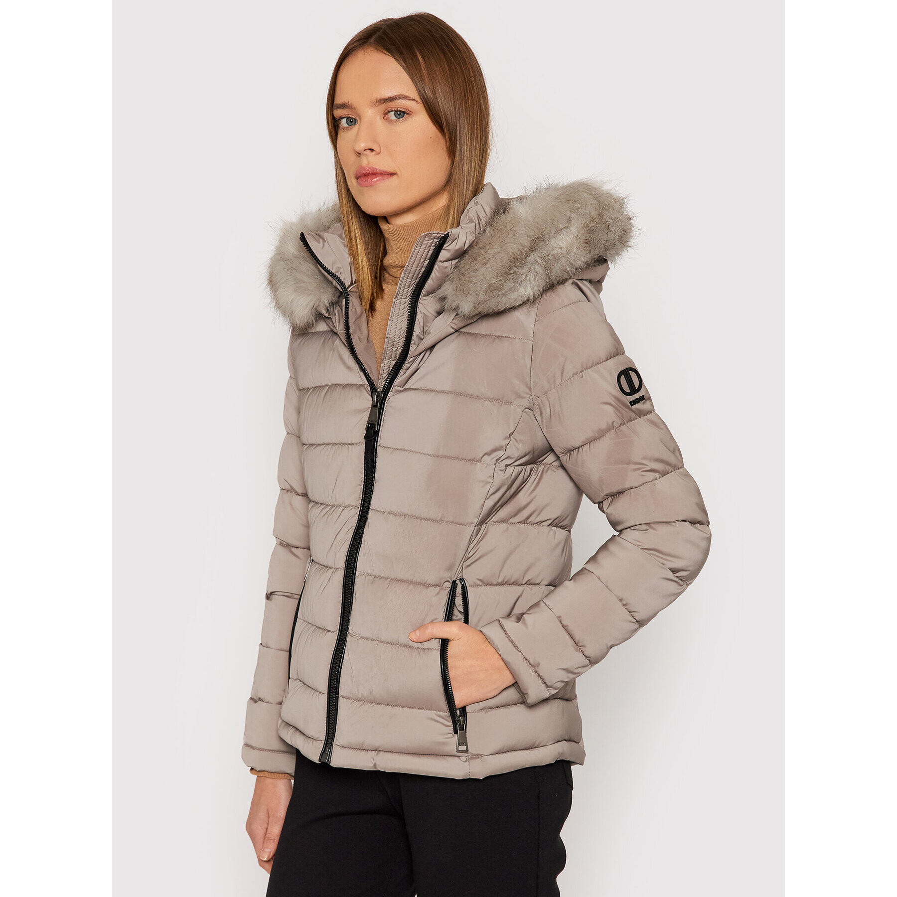 DKNY Пухено яке DL1MPG50 Бежов Regular Fit - Pepit.bg