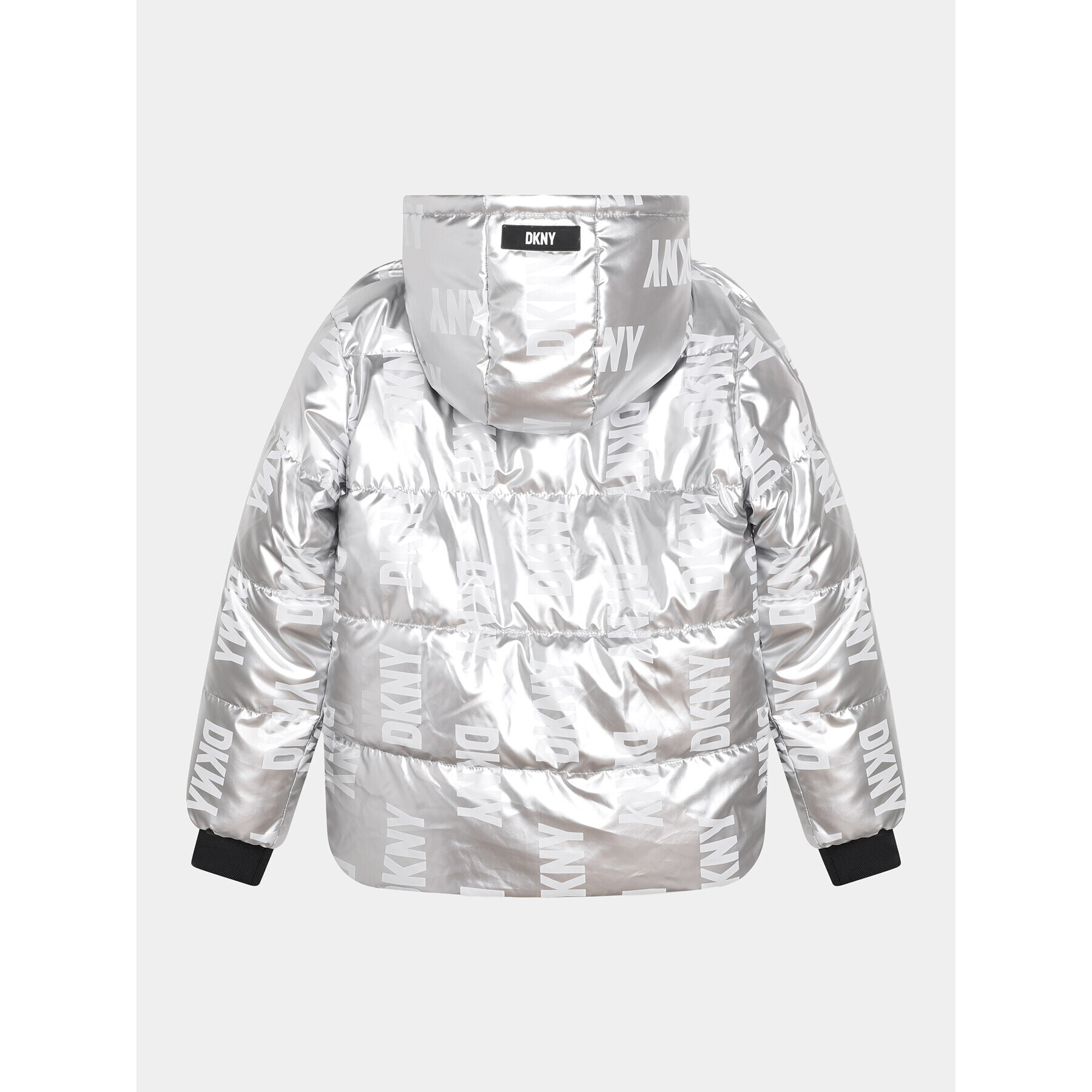 DKNY Пухено яке D36684 D Сребрист Regular Fit - Pepit.bg