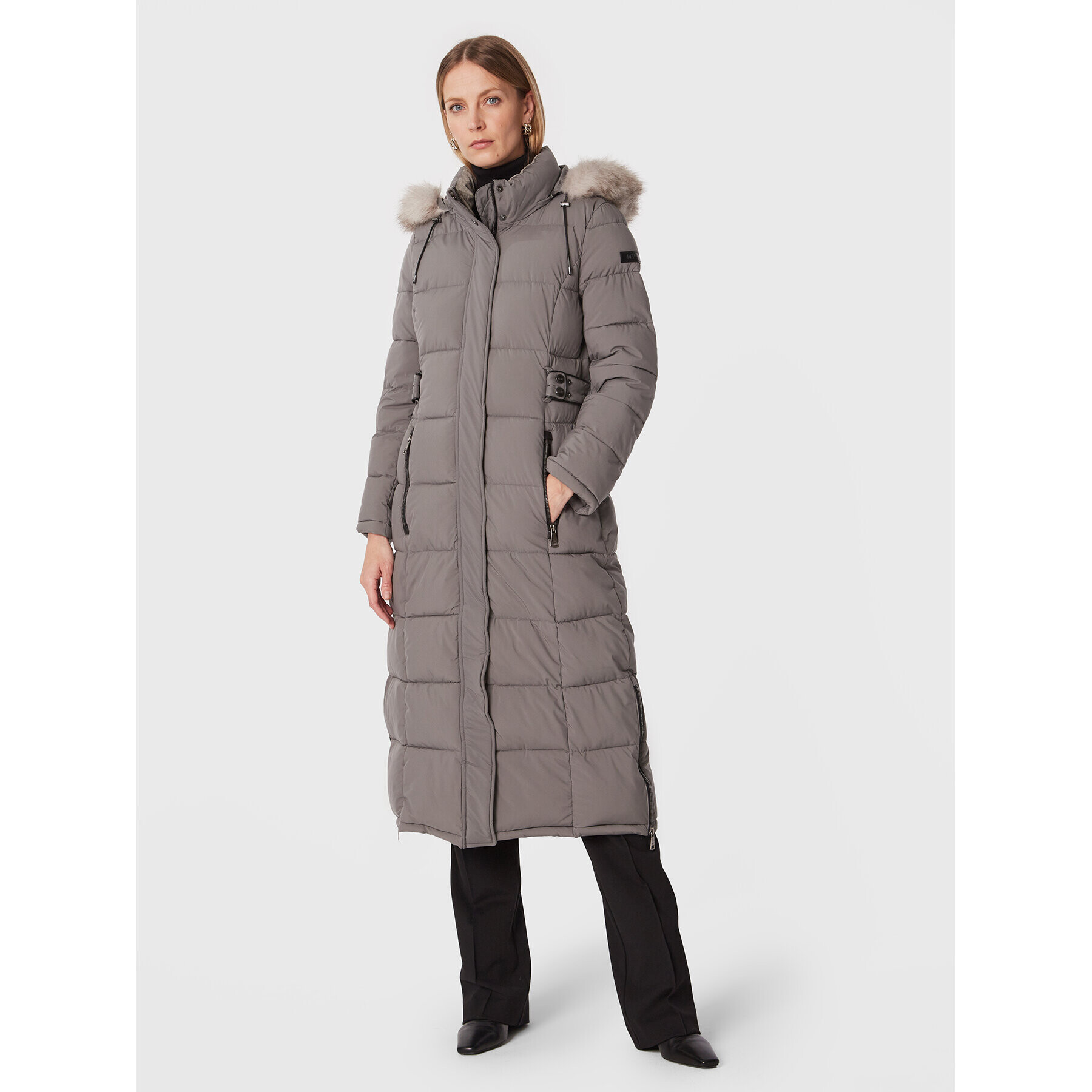 DKNY Пухено яке DL2MPE75 Сив Regular Fit - Pepit.bg