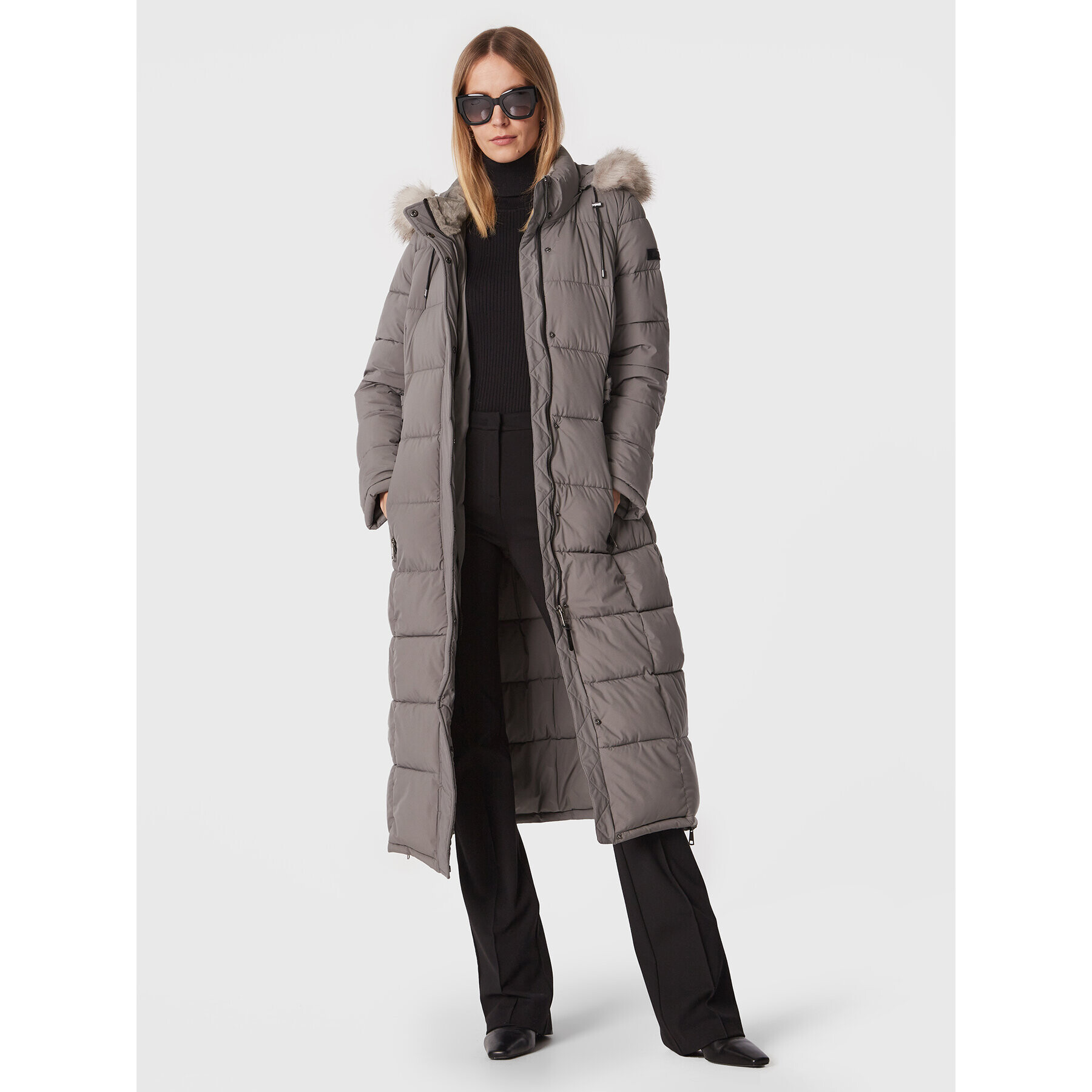 DKNY Пухено яке DL2MPE75 Сив Regular Fit - Pepit.bg