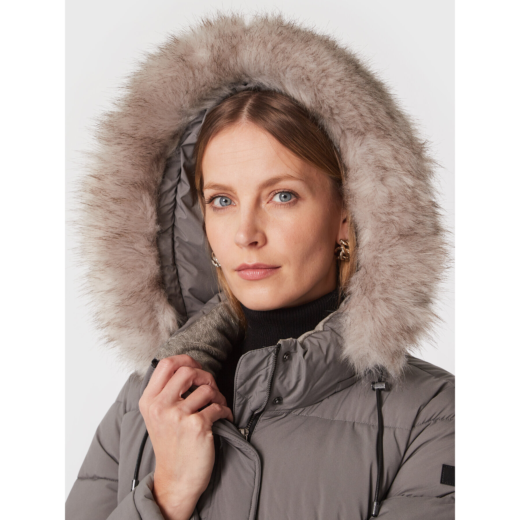 DKNY Пухено яке DL2MPE75 Сив Regular Fit - Pepit.bg