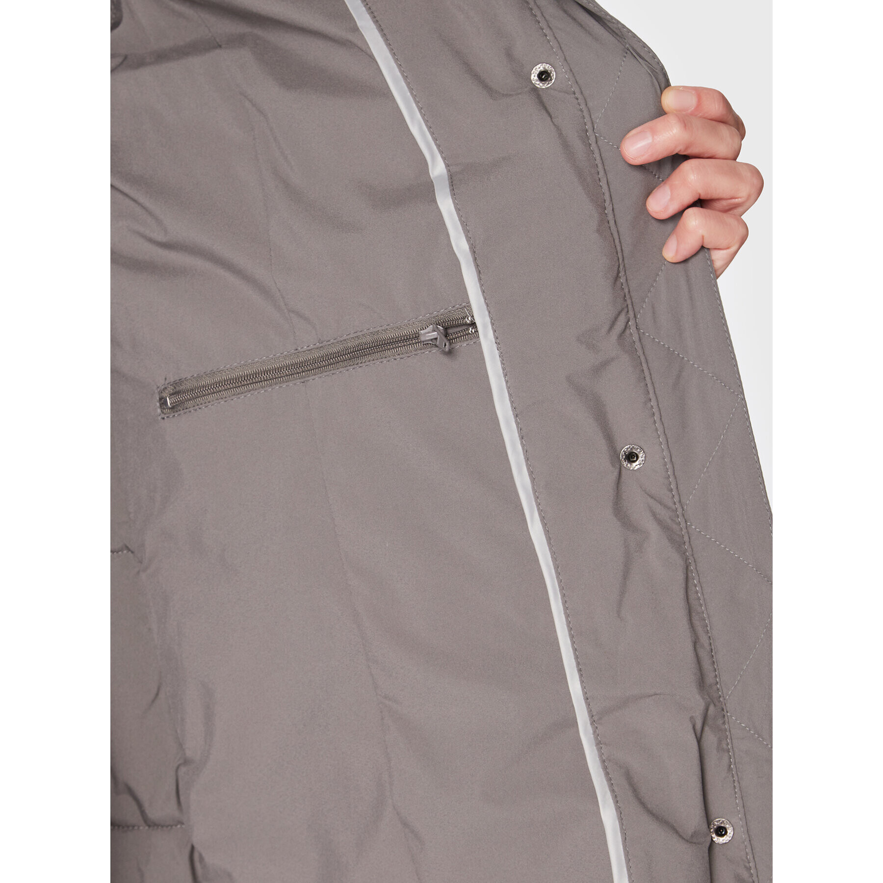 DKNY Пухено яке DL2MPE75 Сив Regular Fit - Pepit.bg
