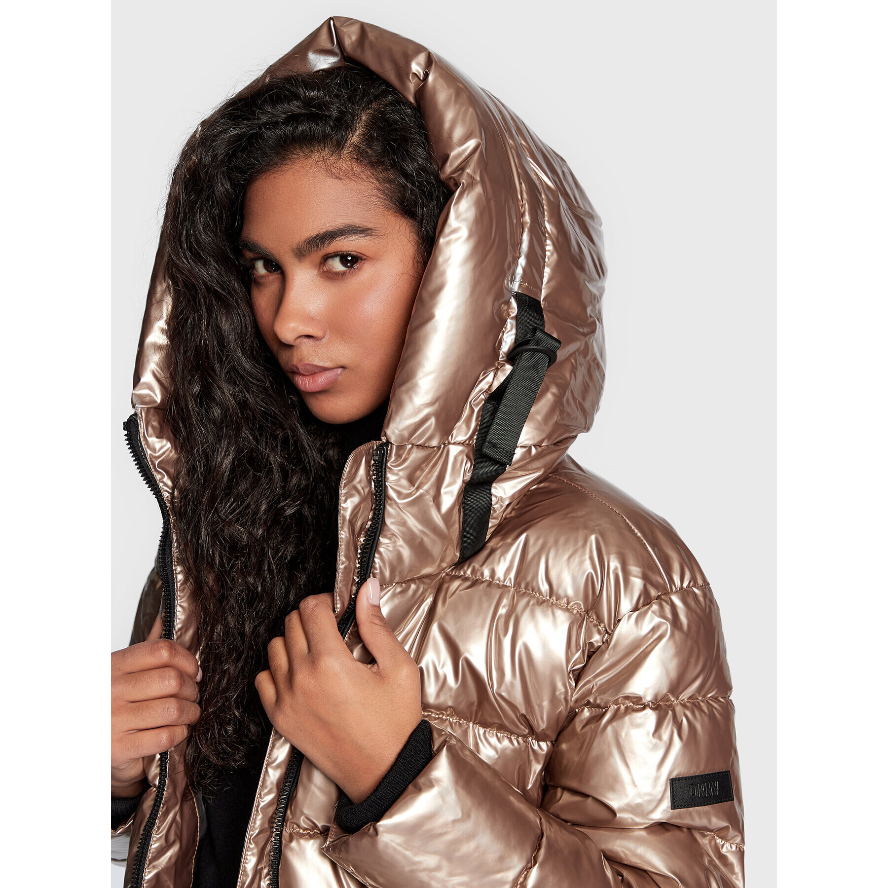 DKNY Пухено яке DL2MPF63 Златист Regular Fit - Pepit.bg
