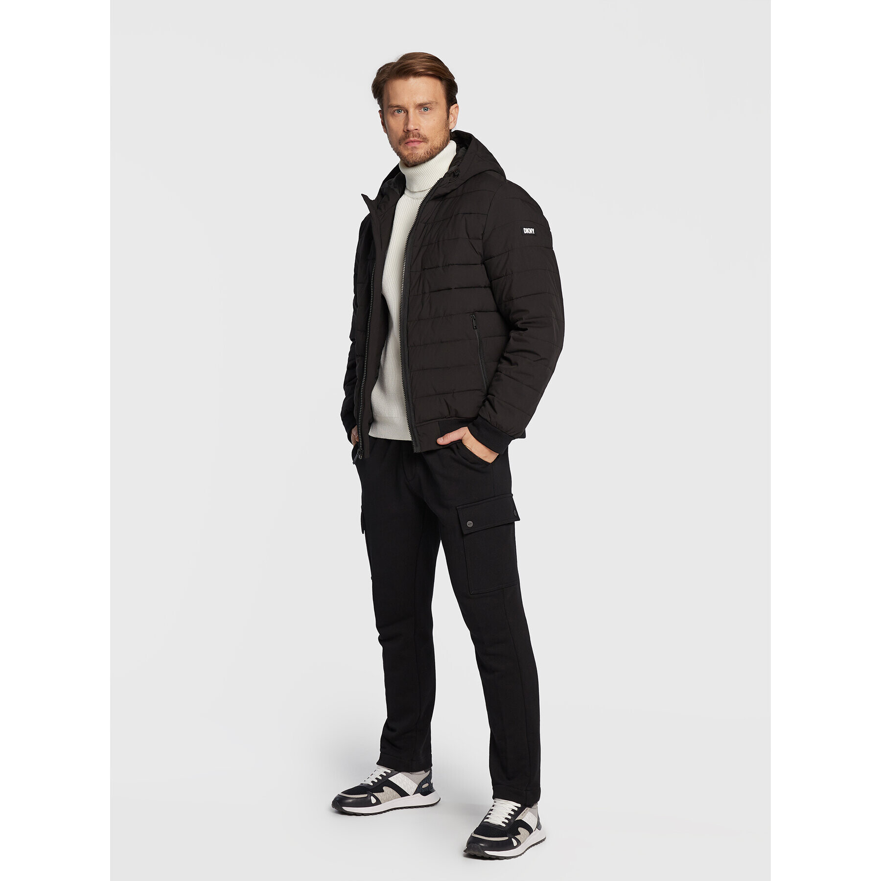 DKNY Пухено яке DX9MP651 Черен Regular Fit - Pepit.bg