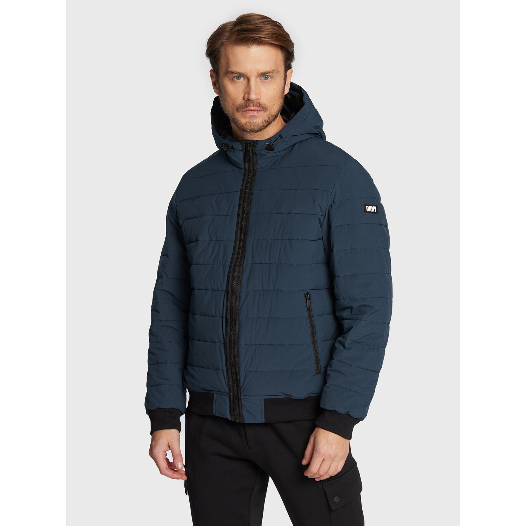 DKNY Пухено яке DX9MP651 Тъмносин Regular Fit - Pepit.bg