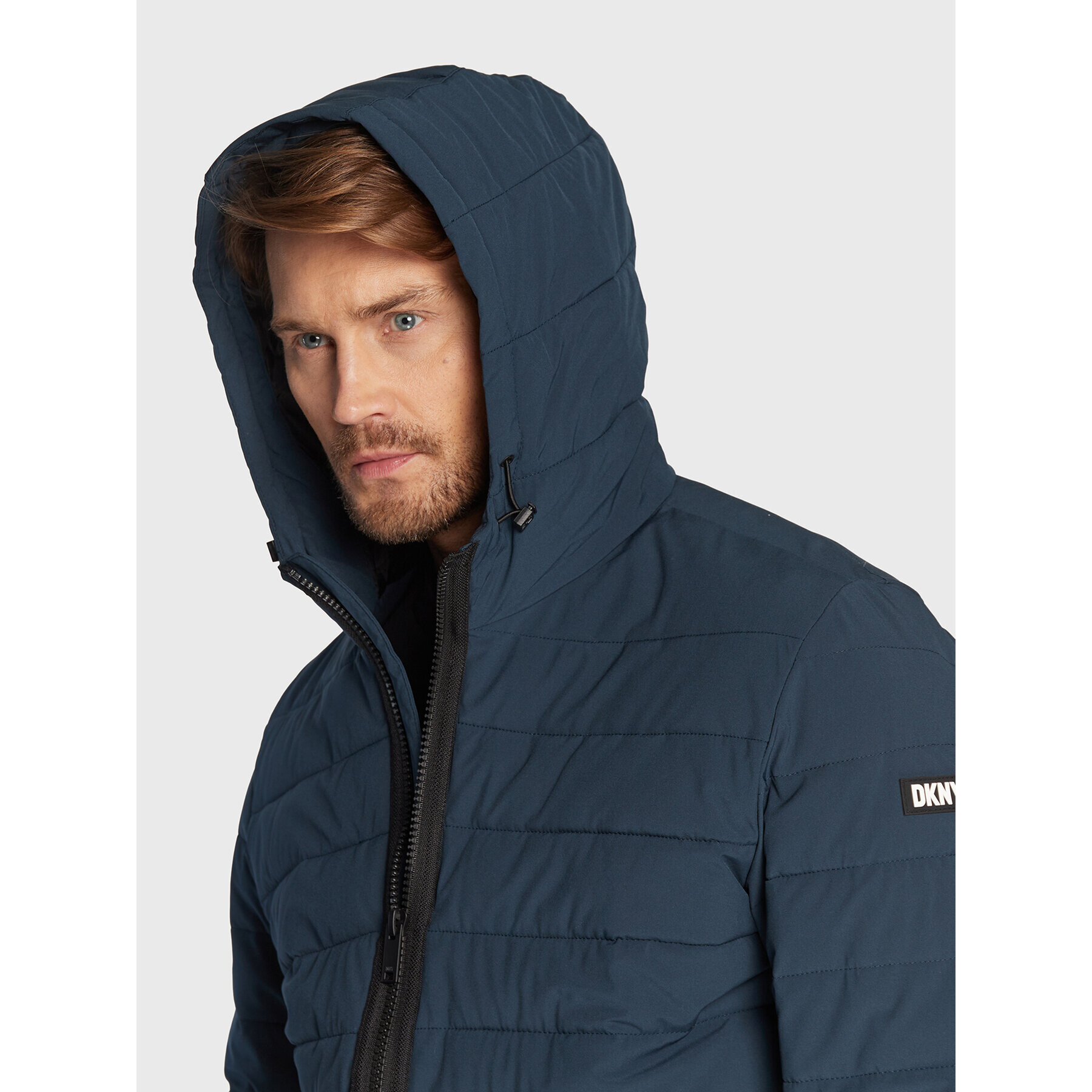 DKNY Пухено яке DX9MP651 Тъмносин Regular Fit - Pepit.bg