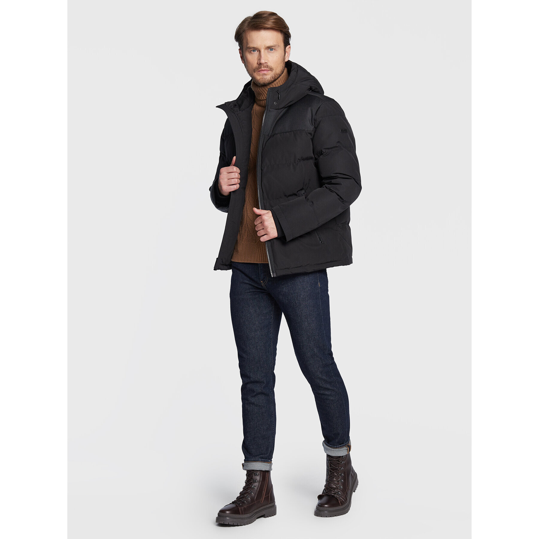 DKNY Пухено яке DX9MP802 Черен Regular Fit - Pepit.bg