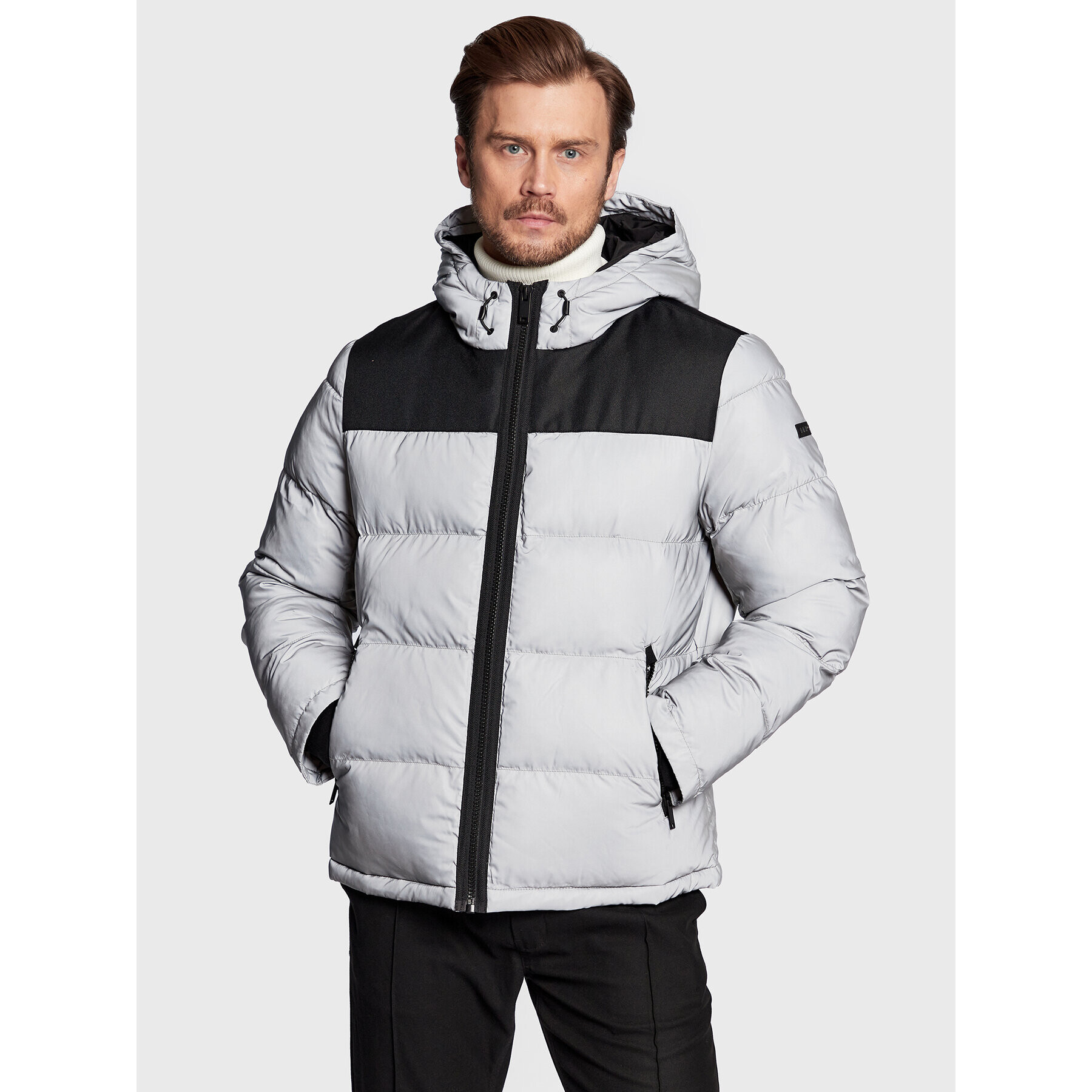 DKNY Пухено яке DX9MP802 Сив Regular Fit - Pepit.bg
