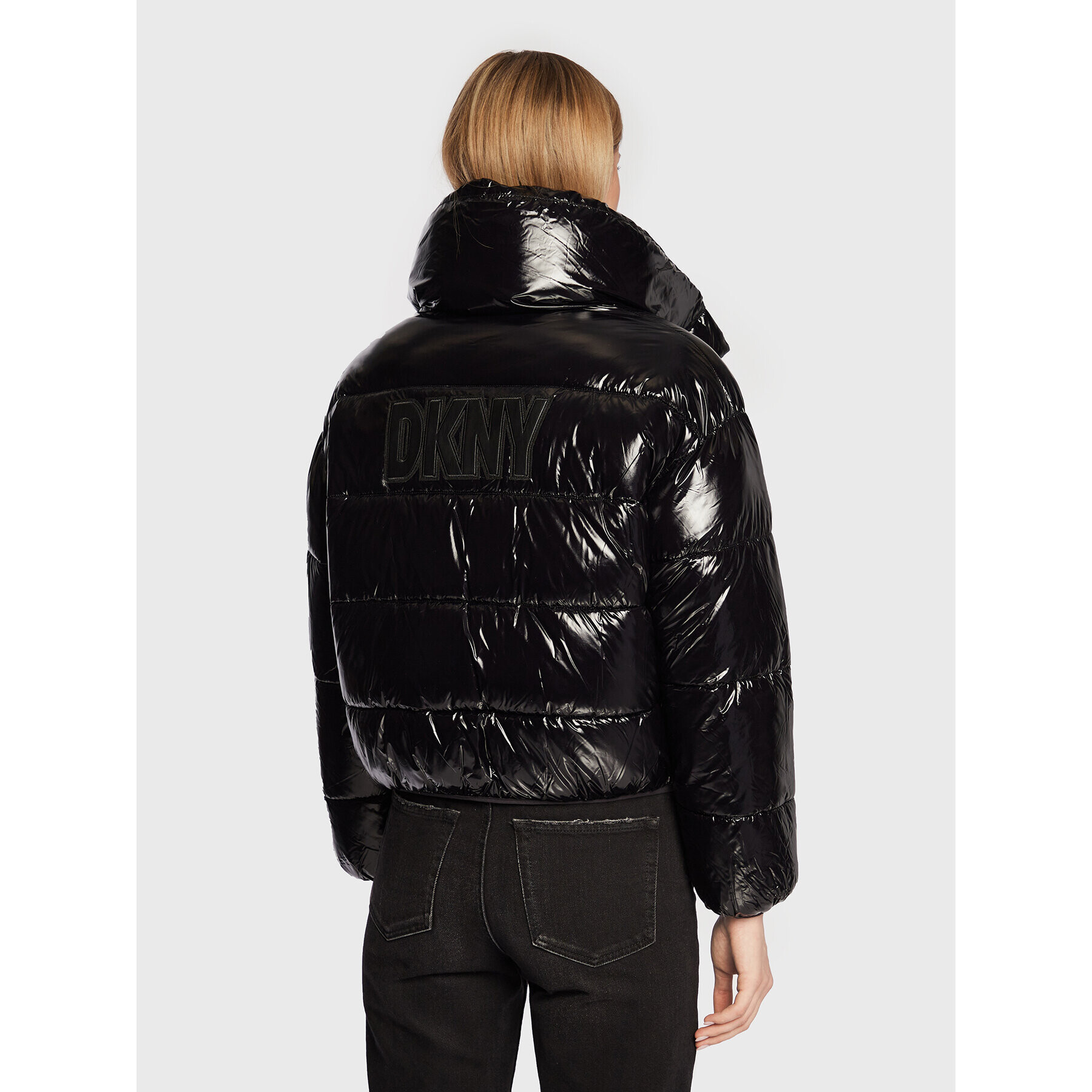 DKNY Пухено яке P2MJ6016 Черен Regular Fit - Pepit.bg