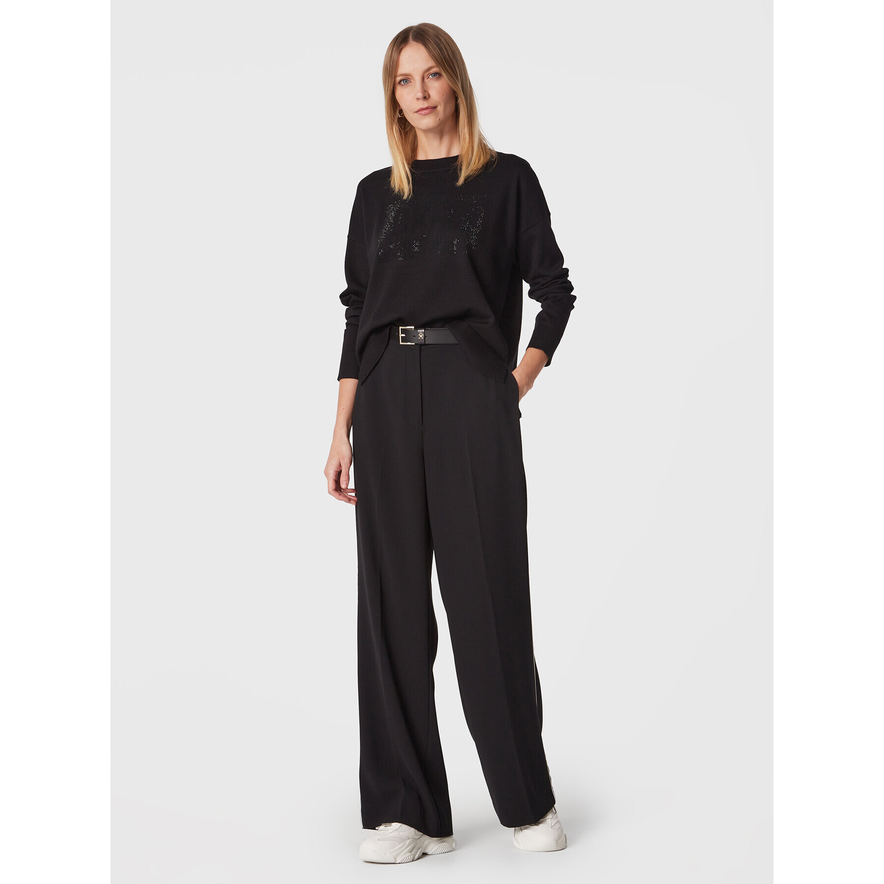 DKNY Пуловер P2MS1C60 Черен Relaxed Fit - Pepit.bg