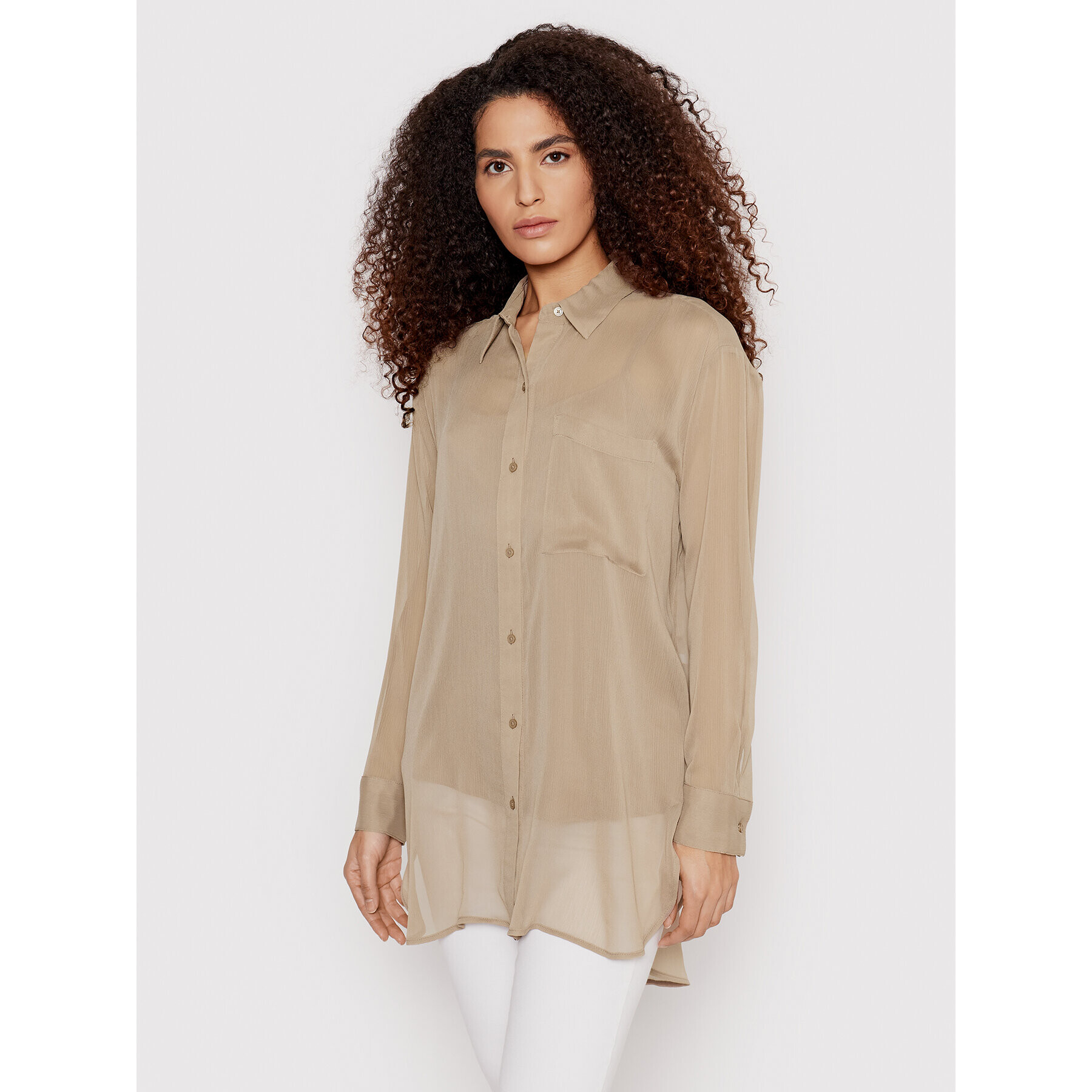 DKNY Риза P1KMFK72 Кафяв Relaxed Fit - Pepit.bg