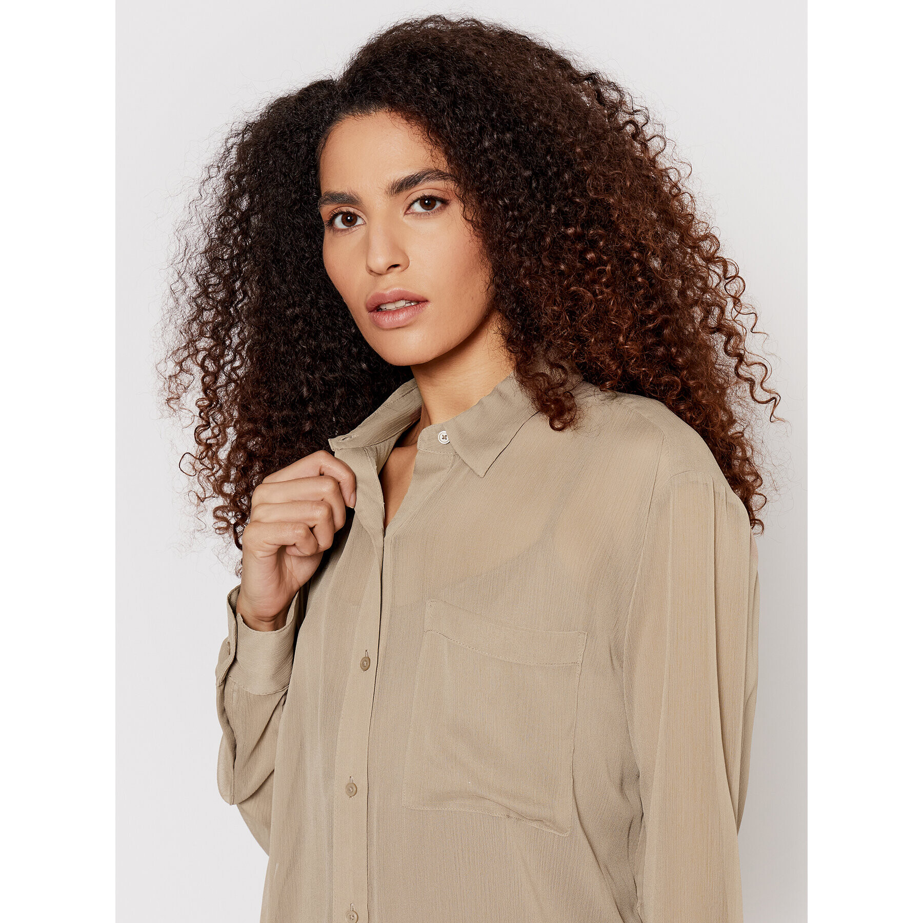 DKNY Риза P1KMFK72 Кафяв Relaxed Fit - Pepit.bg