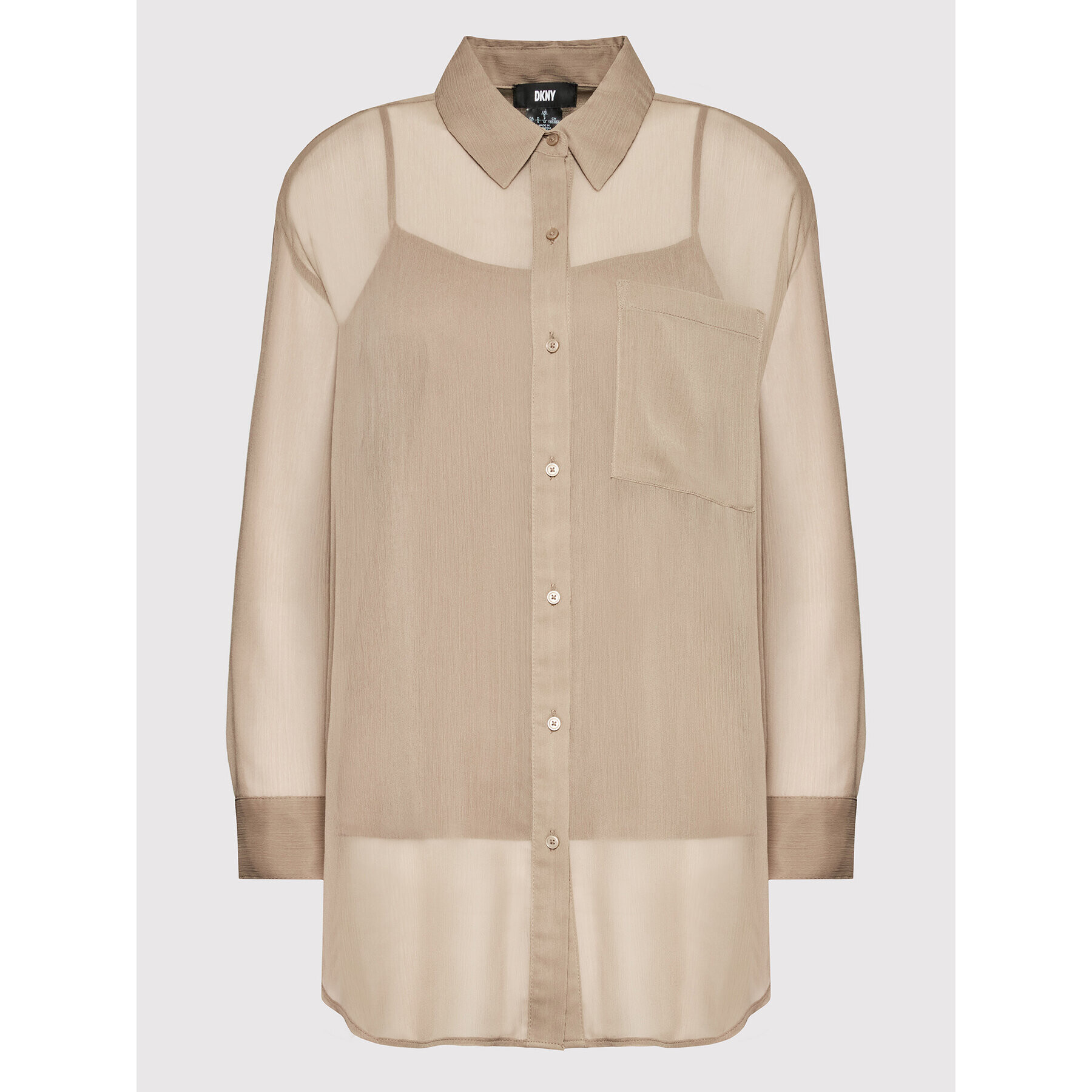 DKNY Риза P1KMFK72 Кафяв Relaxed Fit - Pepit.bg
