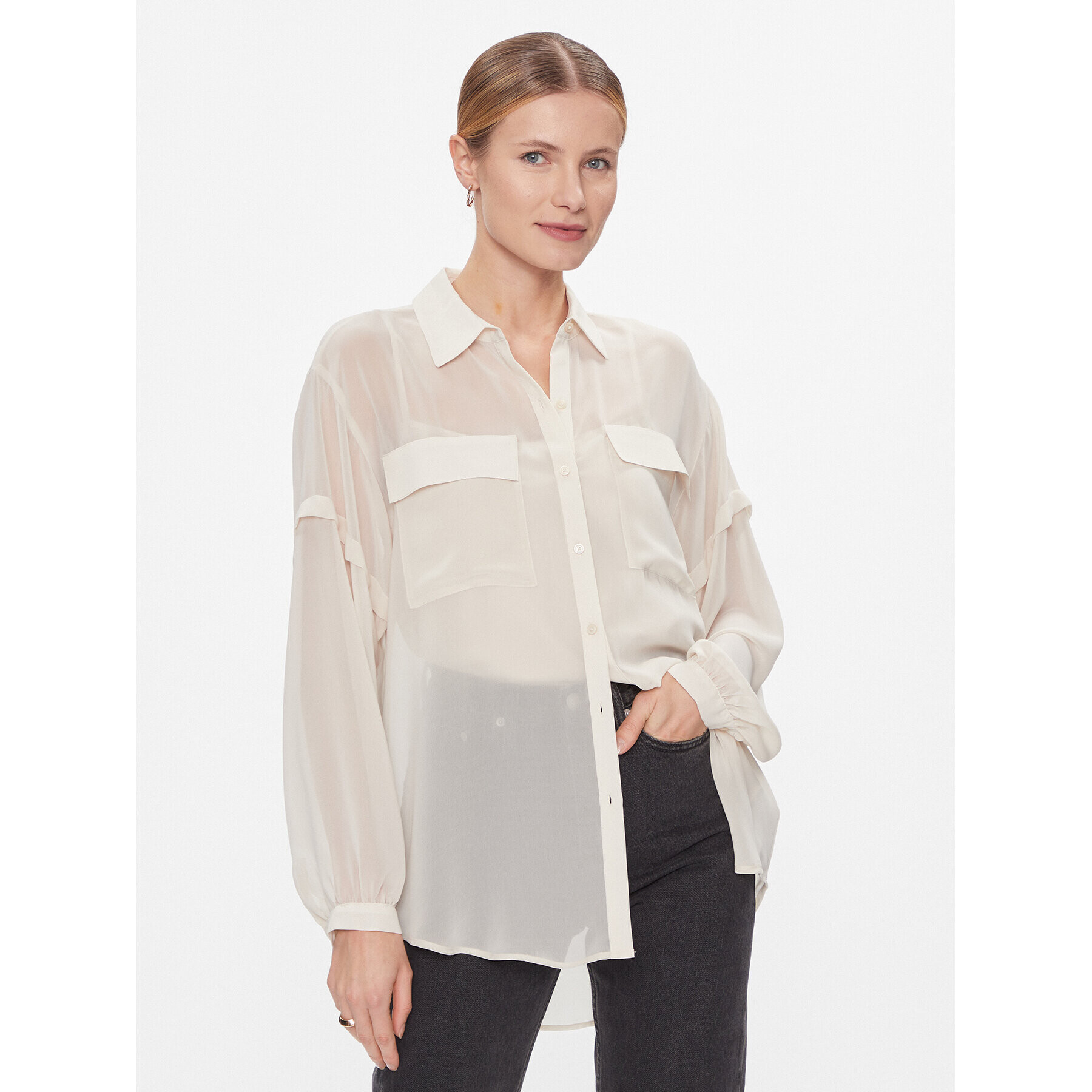 DKNY Риза P3KMGV44 Каки Relaxed Fit - Pepit.bg