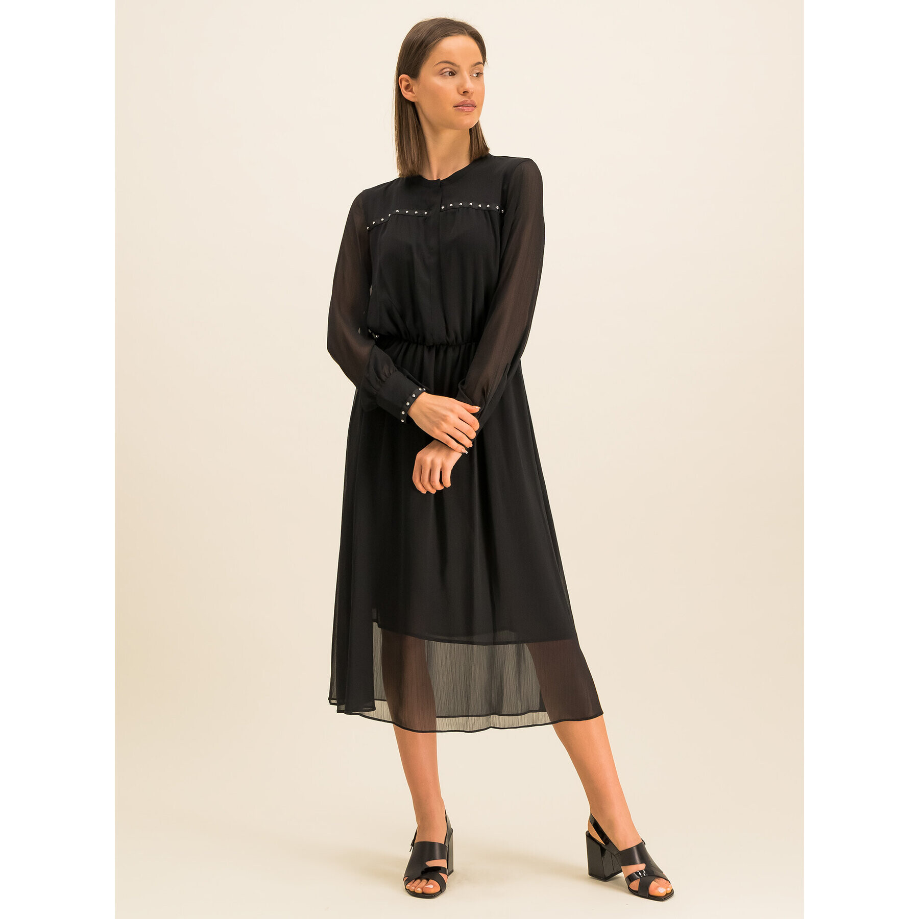 DKNY Рокля тип риза P9JB6DKE Черен Regular Fit - Pepit.bg
