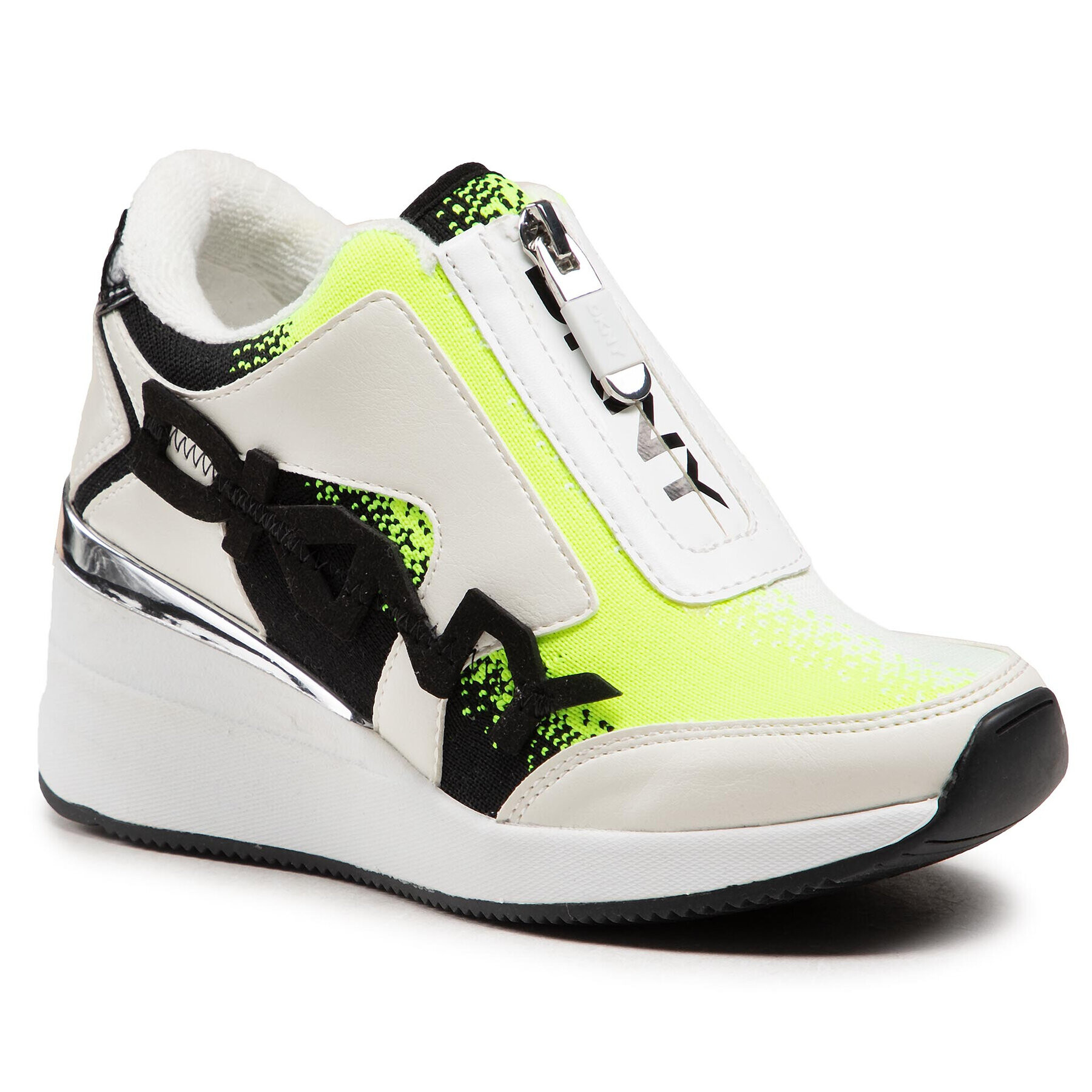 DKNY Сникърси Parlan Zip Up Wedge Sneaker K1122924 Бял - Pepit.bg